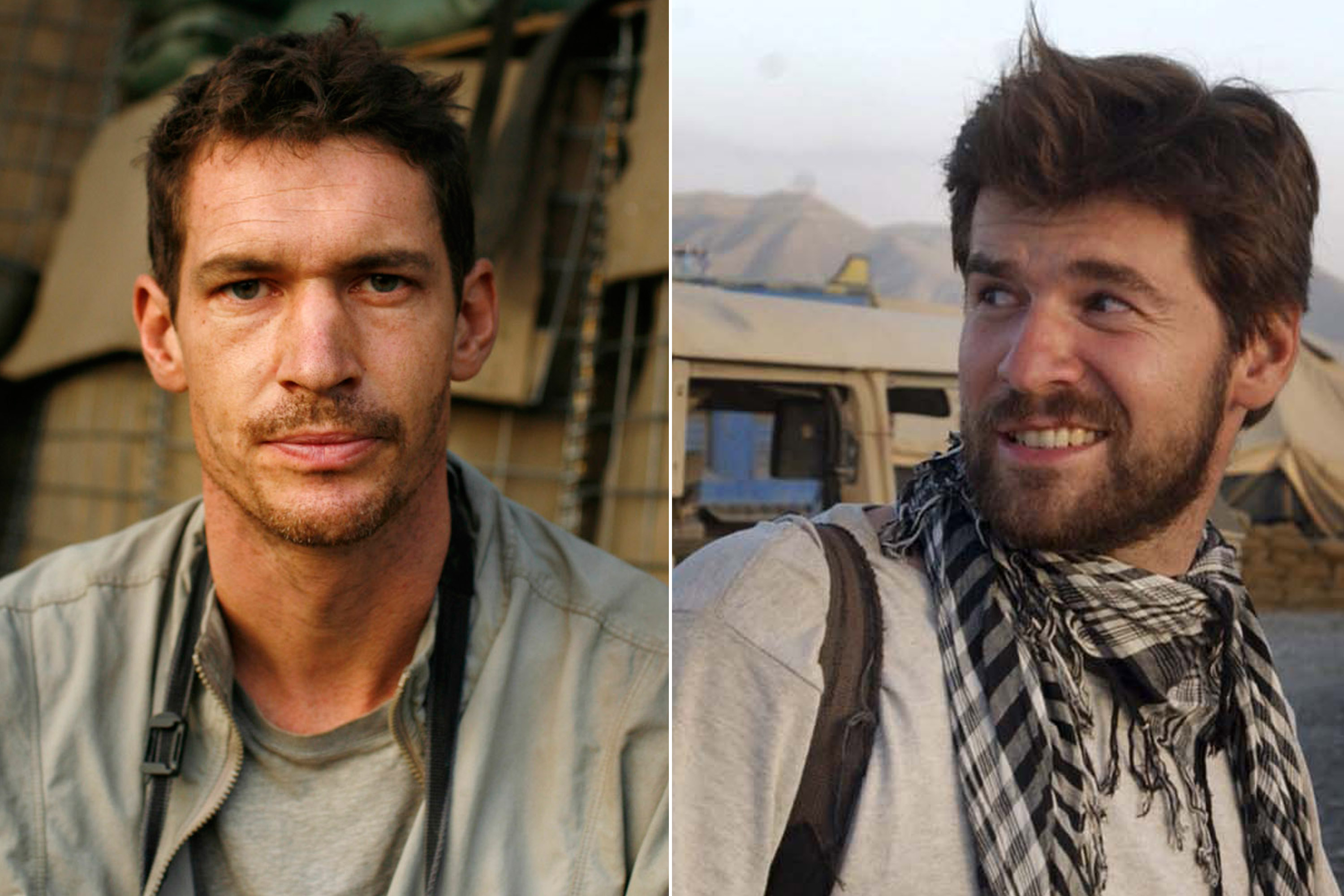 Tim Hetherington (L) and Chris Hondros (R) (Left: HBO; Right: Getty Images.)