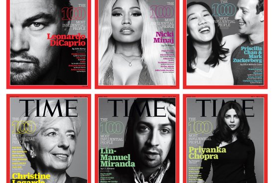 Time 100 covers white background