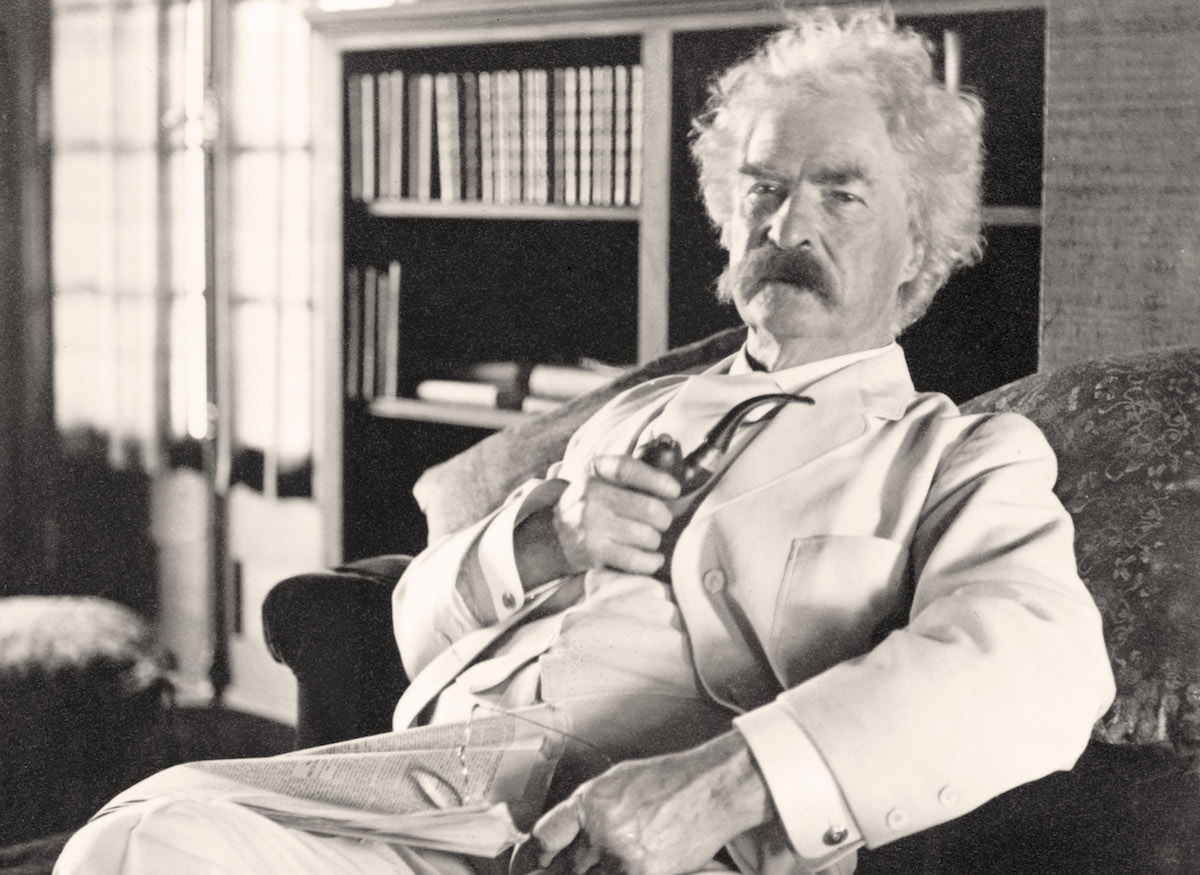 An undated portrait of an elderly Mark Twain (Universal Images Group / Getty Images)