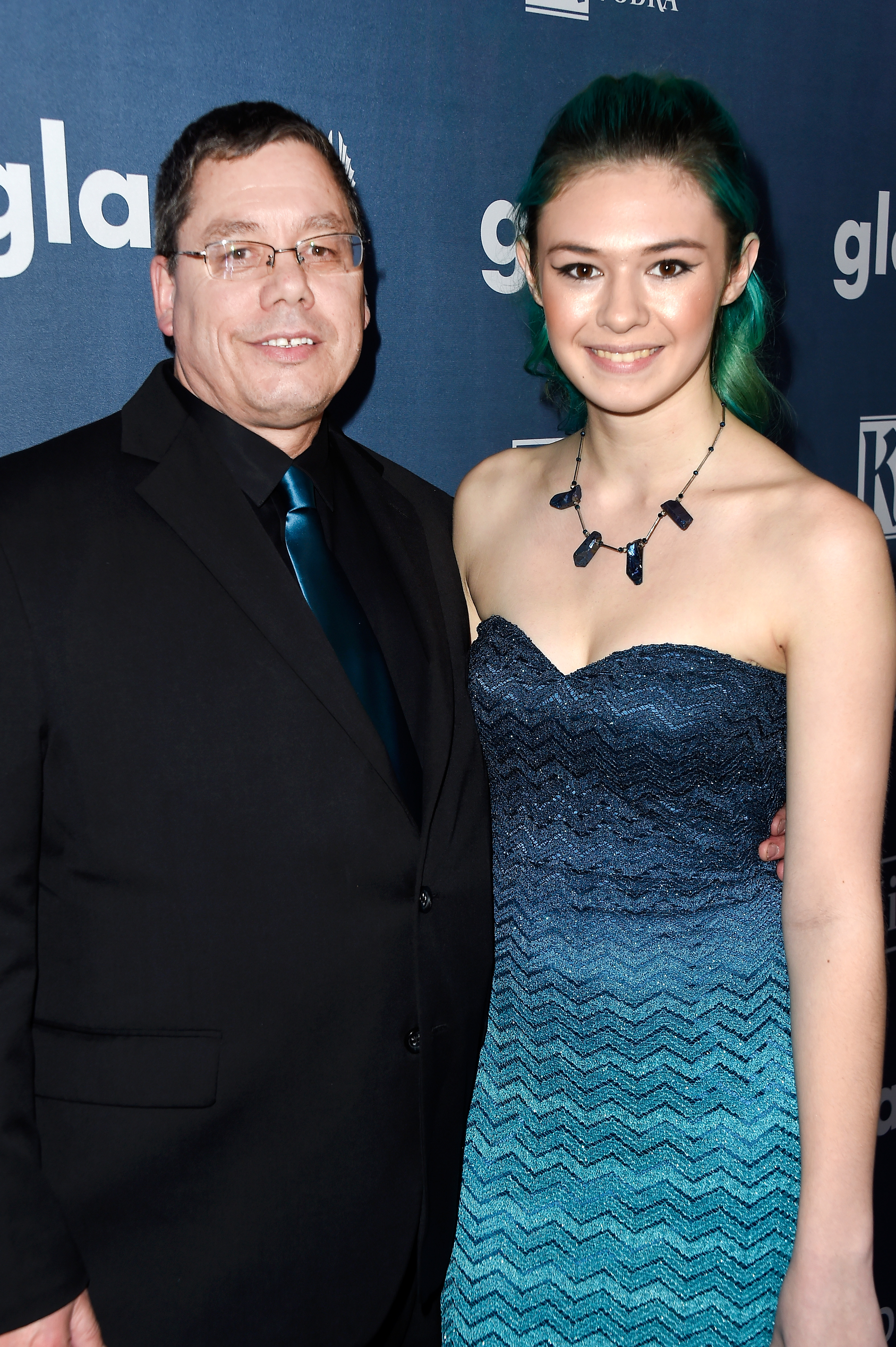 Actress Nicole Maines (R) and Wayne Maines attend the 27th Annual GLAAD Media Awards at the Beverly Hilton Hotel in Beverly Hills, Calif., on April 2, 2016.
