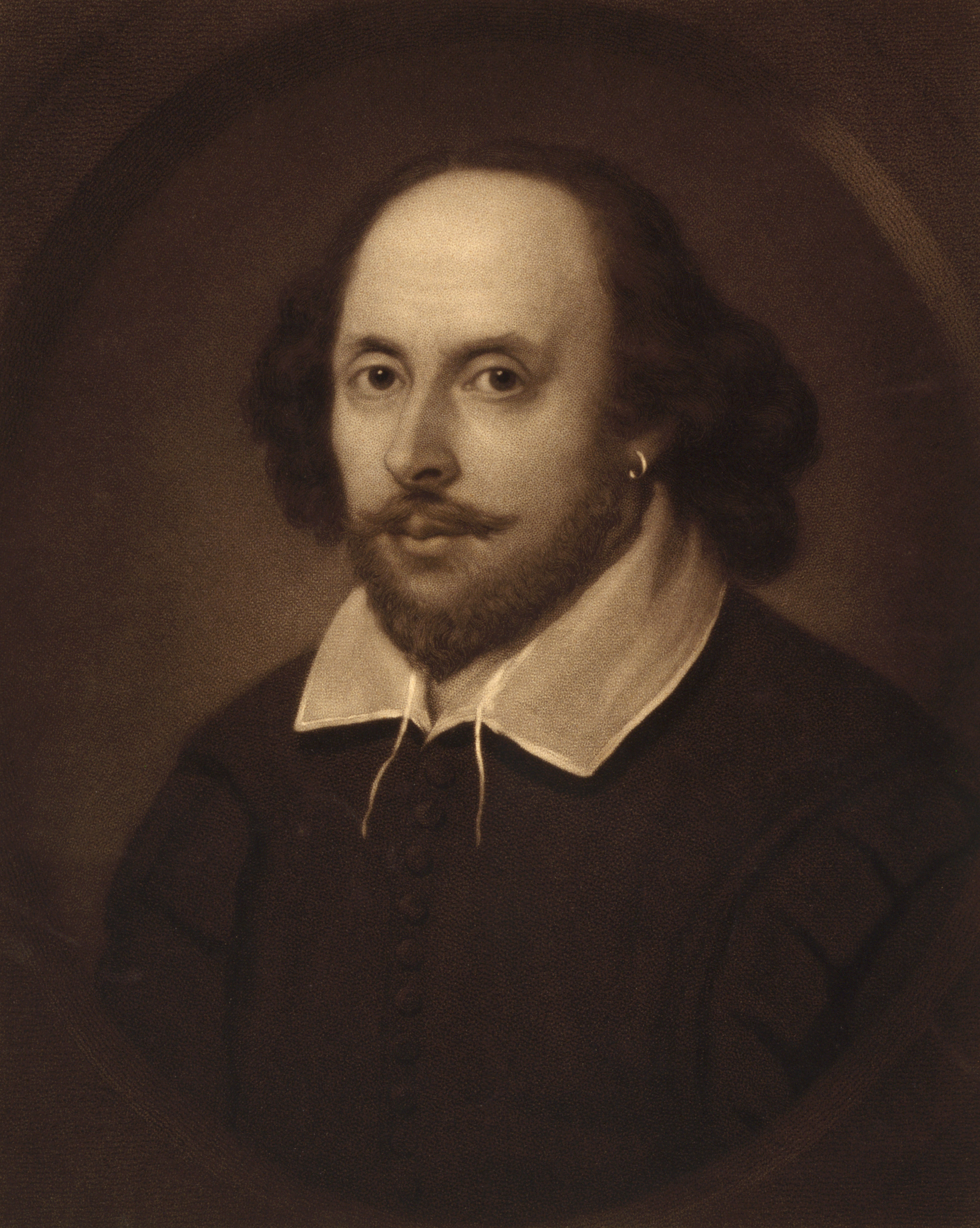 William Shakespeare as engraved by Samuel Cousins, after a painting attributed to Joseph Taylor. (Universal Images Group/Getty Images)