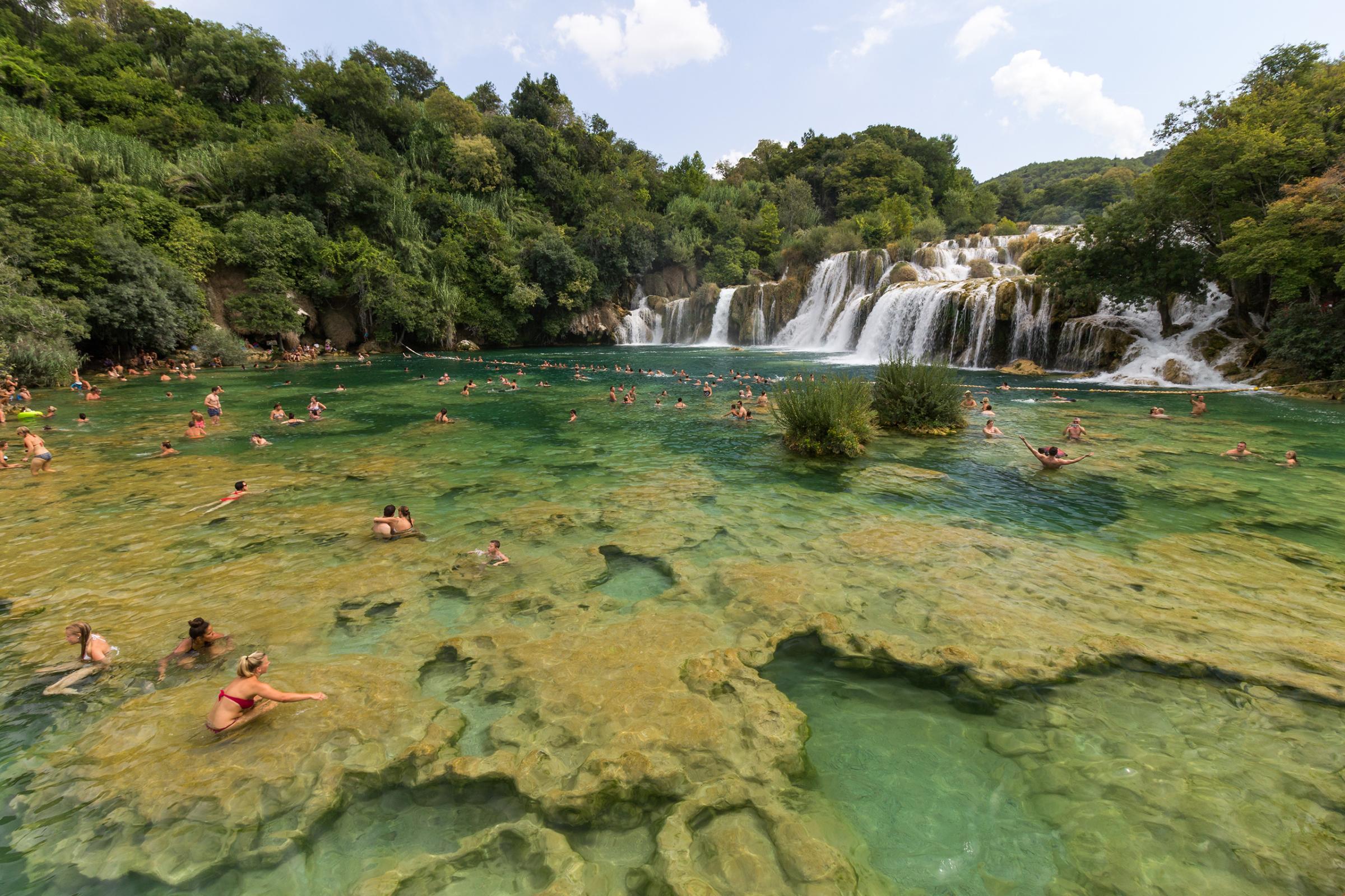 People swimming at the Krka National Park