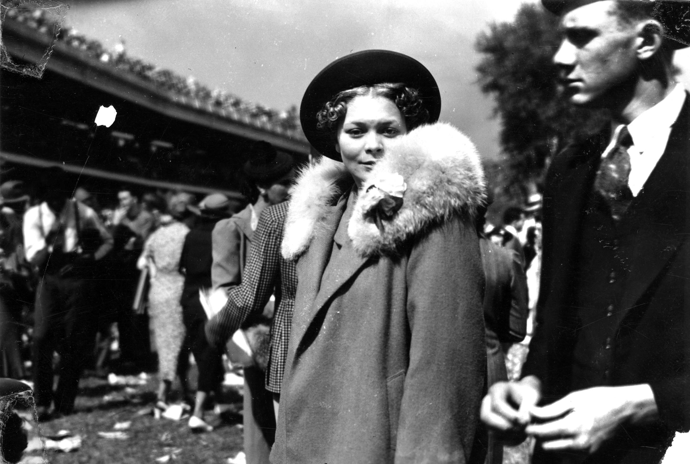 Ms. Doris Murphy attending the Kentucky Derby, Louisville, Kentucky, 1938.