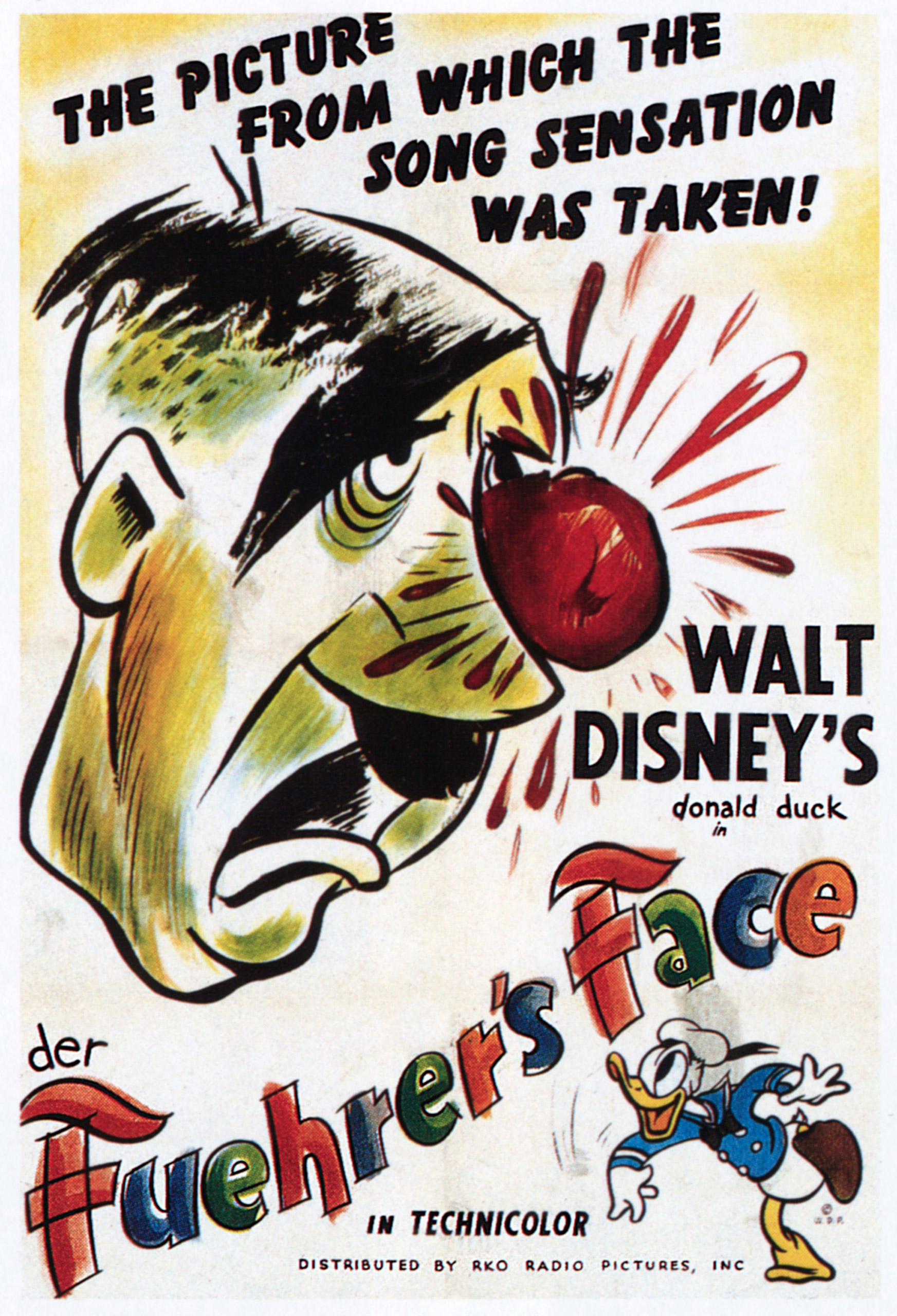 "DER FUEHRER'S FACE," Hitler, Donald Duck, Walt Disney's Oscar-winning short subject, 1943.