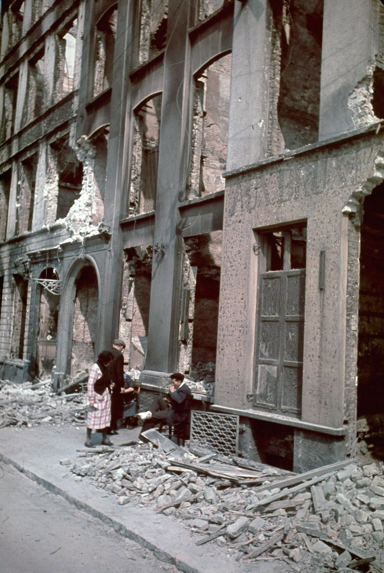 Dunkirk after British bombardment and retreat. 1940.