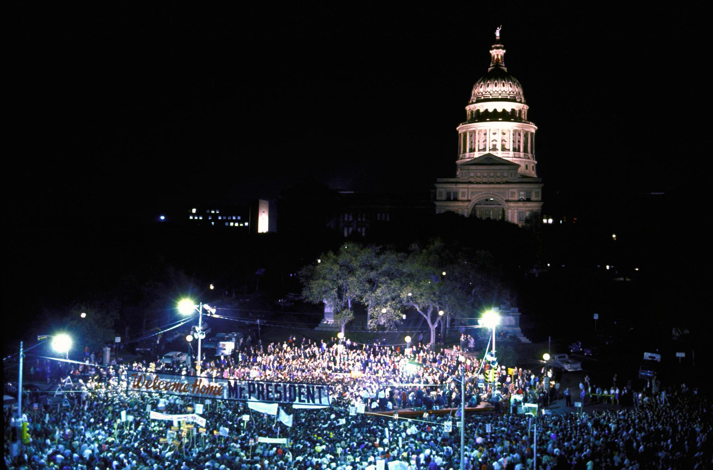 Touch of Texas. A raucous rally greeted the President's election eve homecoming in Austin.
