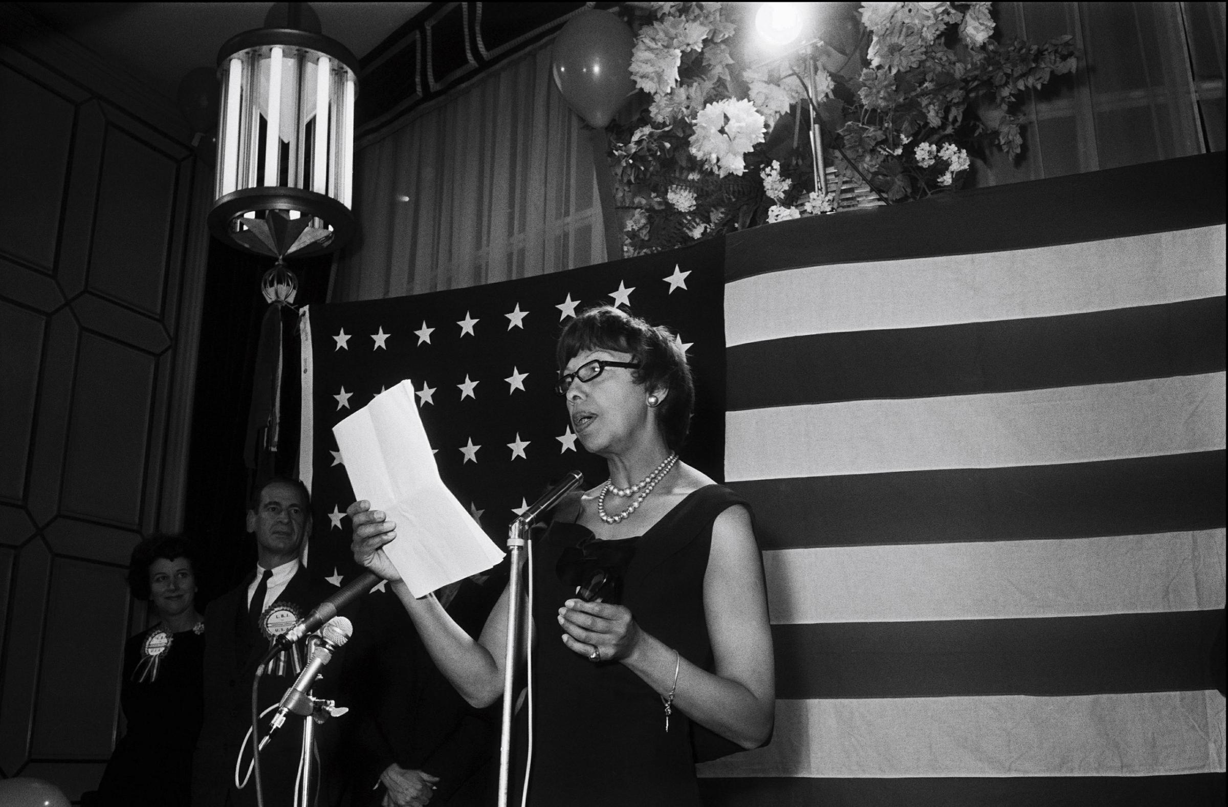 Josephine Baker supports Johnson in US elections in United States in October 1964.