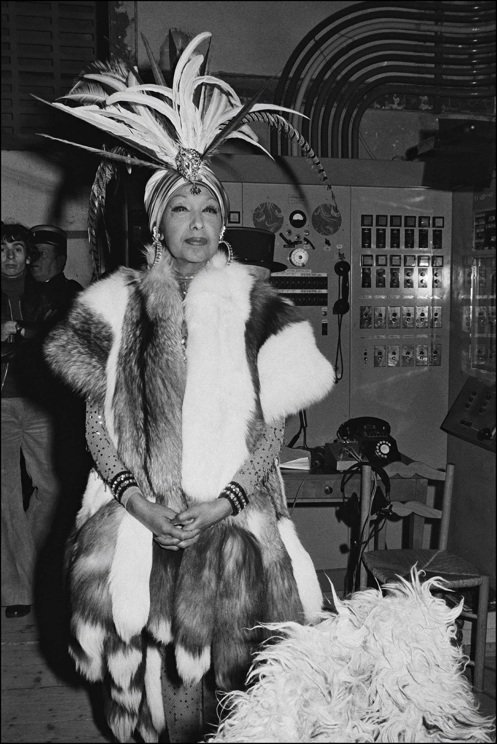 Josephine Baker at a gala organized by the Baroness de Rothschild for the restoration of Versailles castle In France on Nov. 28, 1973.