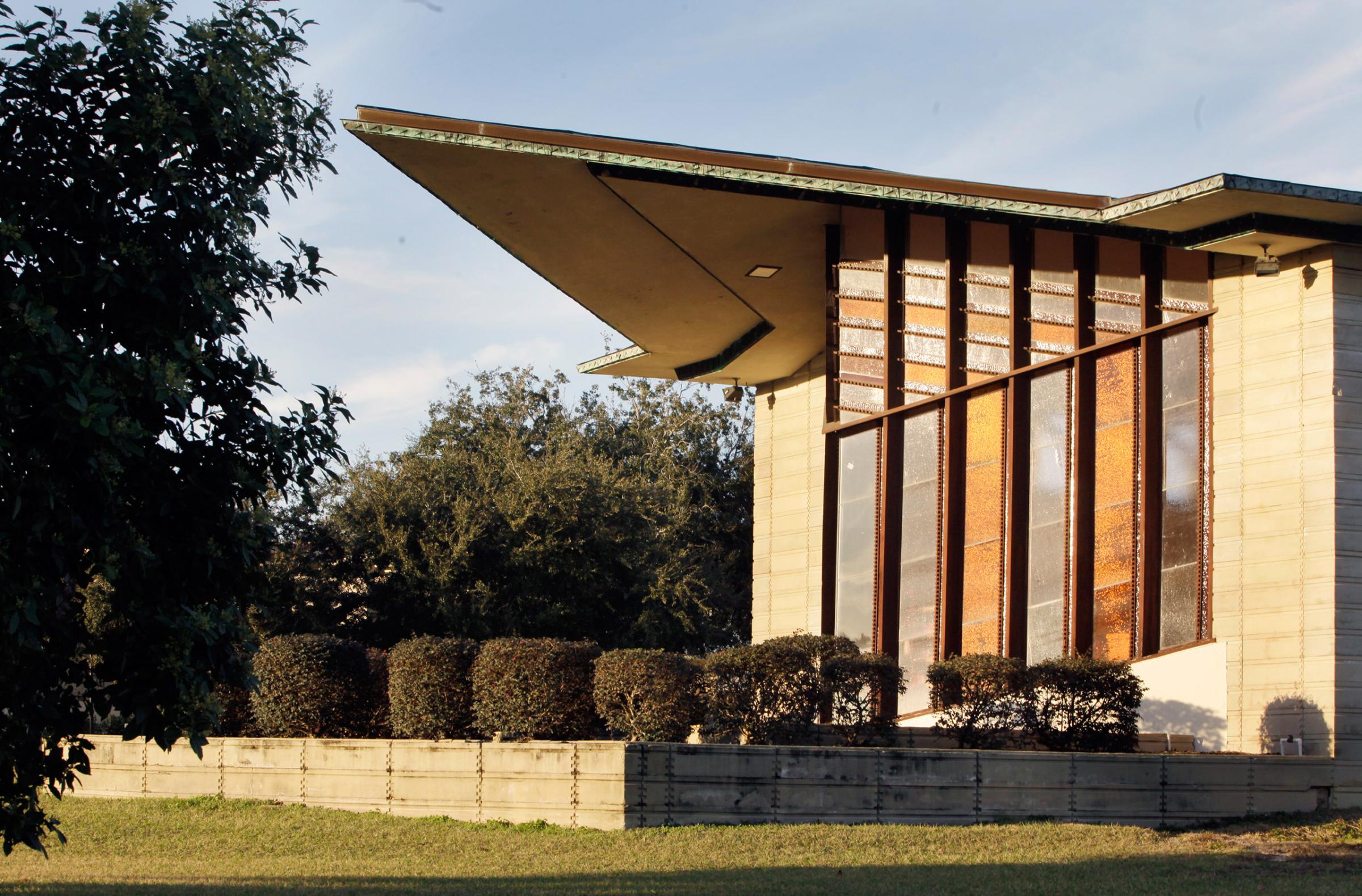 Frank Lloyd Wright's William H. Danforth Chapel at The Florida Southern College in Lakeland, FLA. Built circa 1938.