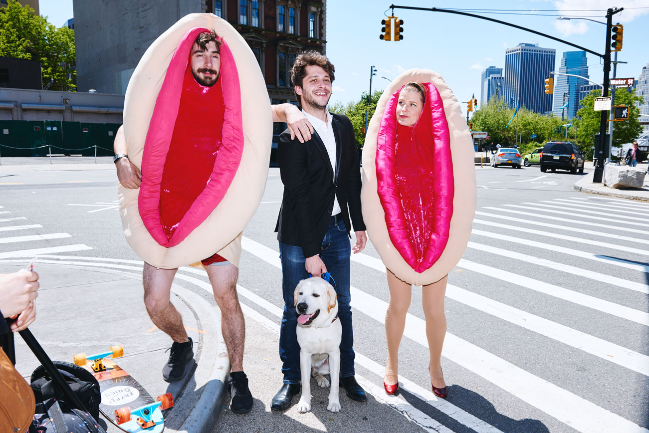 Vagina costumes New York City couple dog