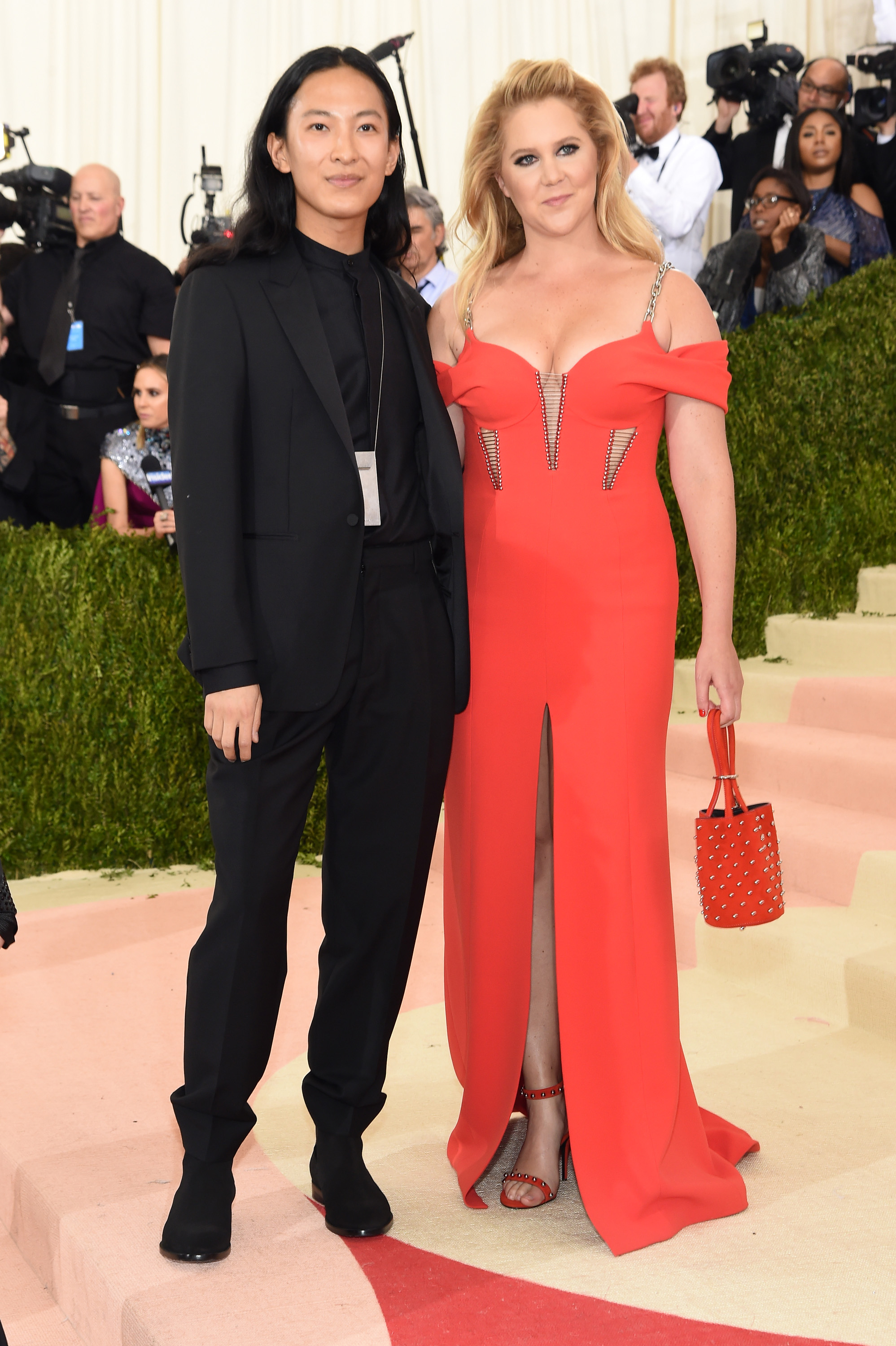 Alexander Wang and Amy Schumer attend "Manus x Machina: Fashion In An Age Of Technology" Costume Institute Gala at Metropolitan Museum of Art on May 2, 2016 in New York City.