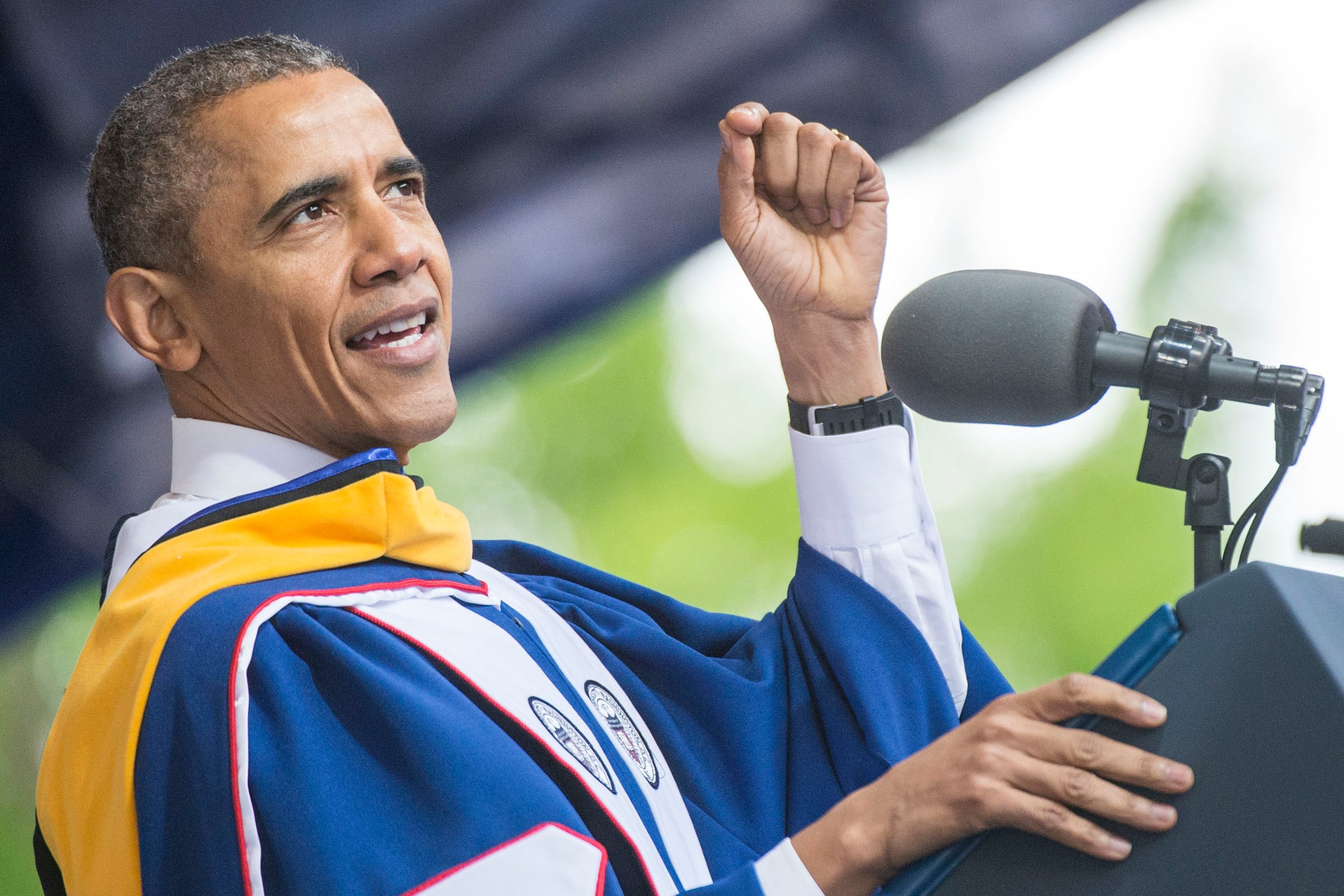 Barack Obama speaks during the 148th commencement ceremony at Howard University in Washington, D.C. on May 7, 2016.