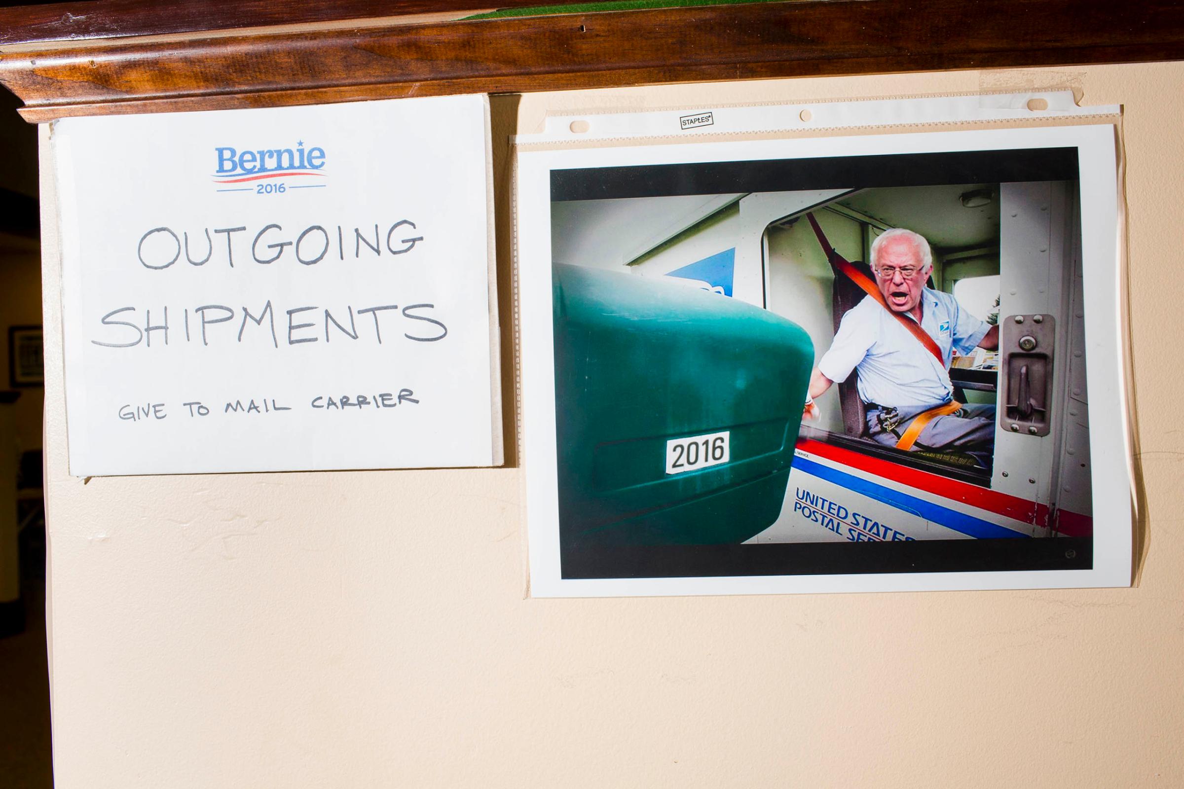 BURLINGTON, VT - MAY 23: Scenes from Inside the campaign headquarters of Bernie Sanders on May 23, 2016, in Burlington, VT. (Photo by Landon Nordeman)