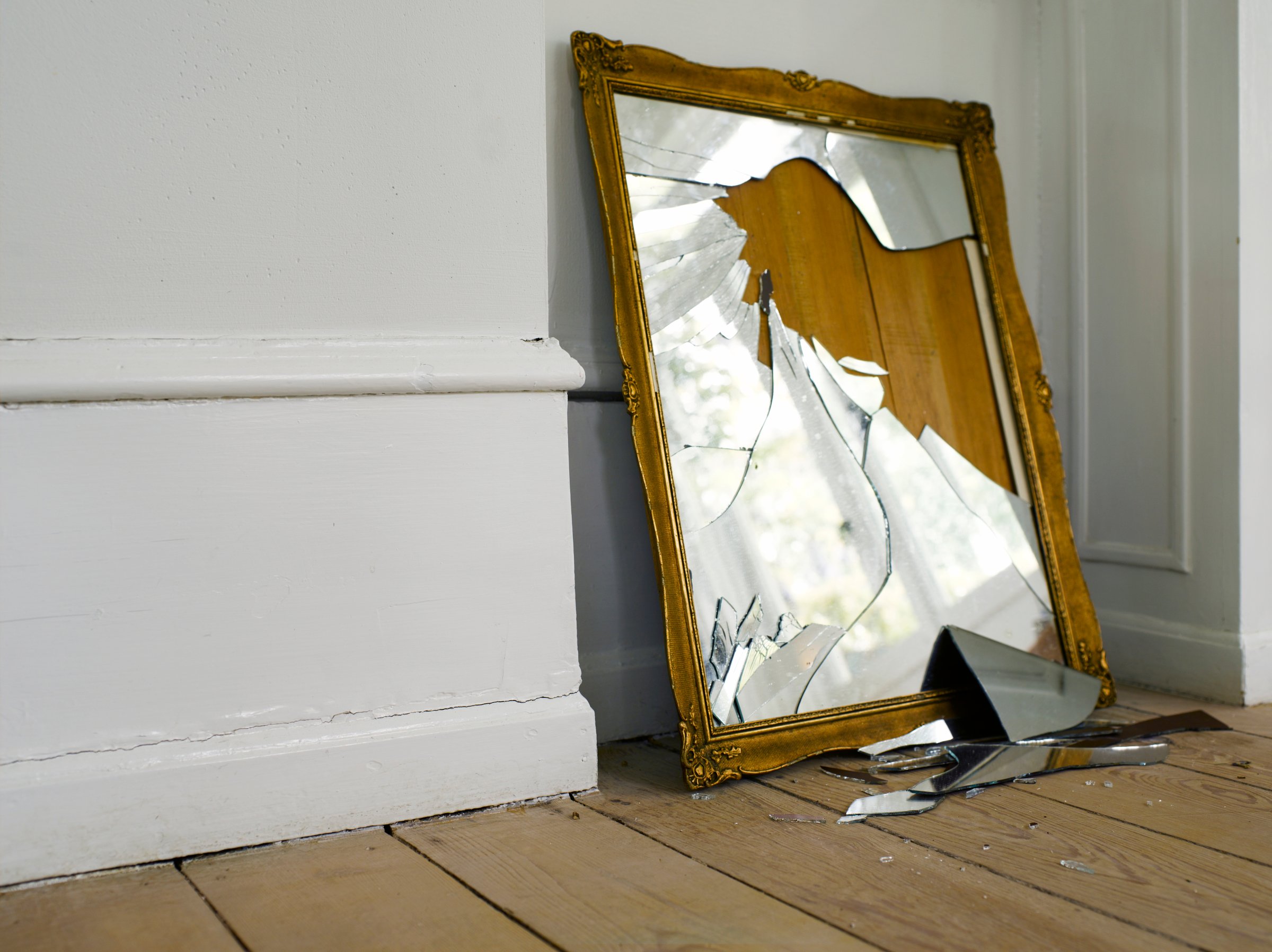 smashed mirror