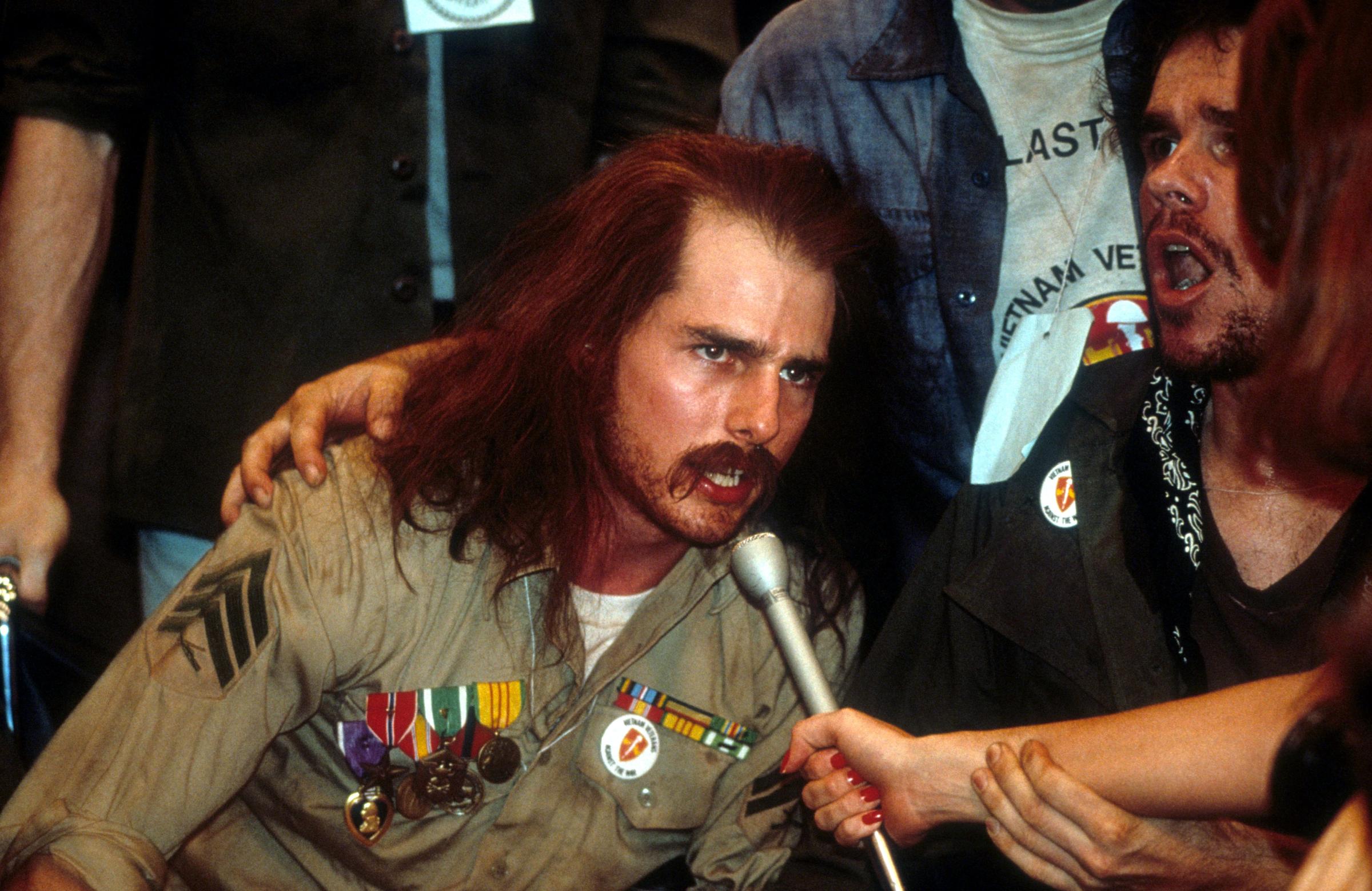 Tom Cruise as Ron Kovic in Born on the Fourth of July, 1989.