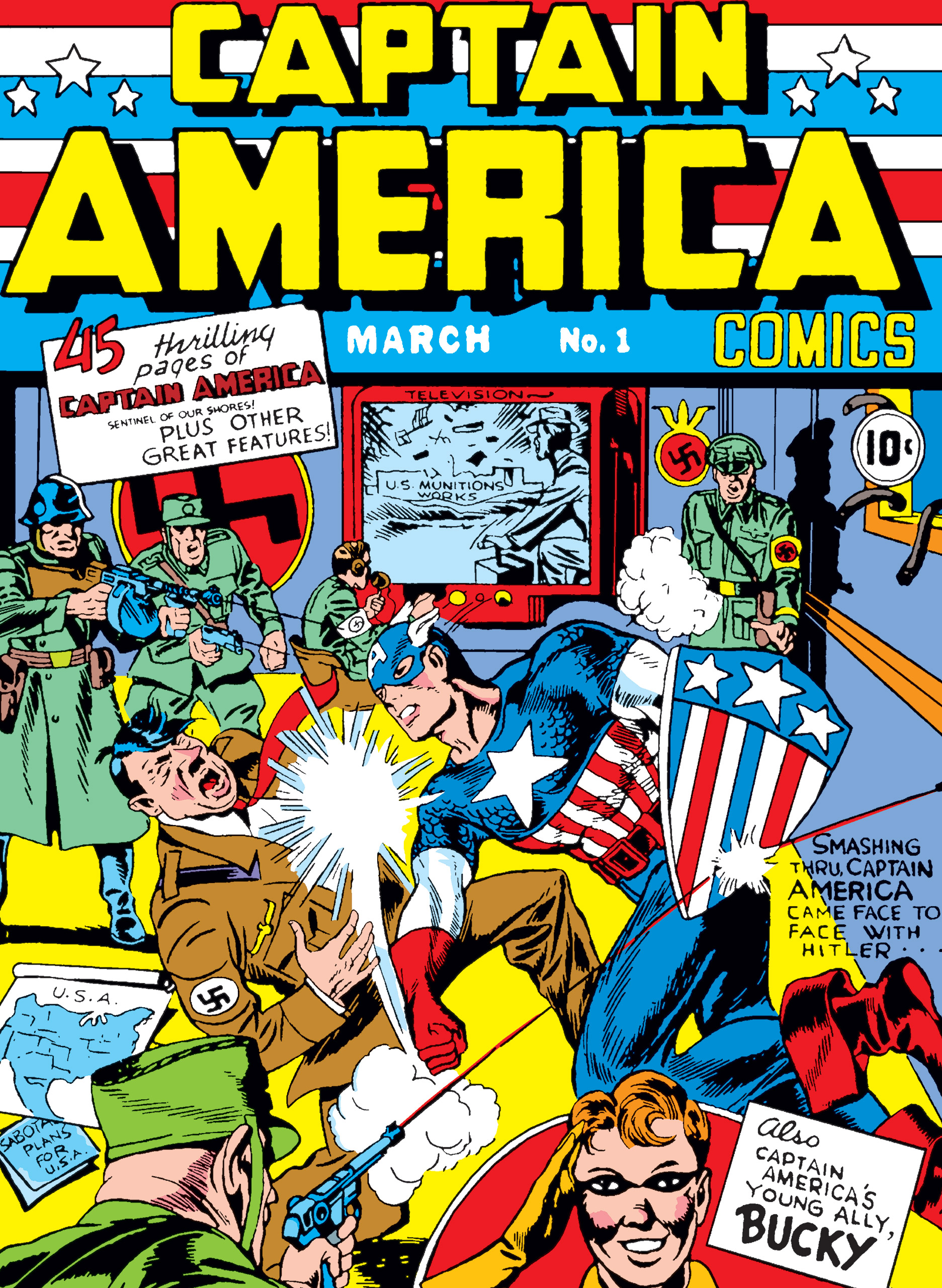 The first cover of Marvel comic Captain America. (Courtesy of Marvel)