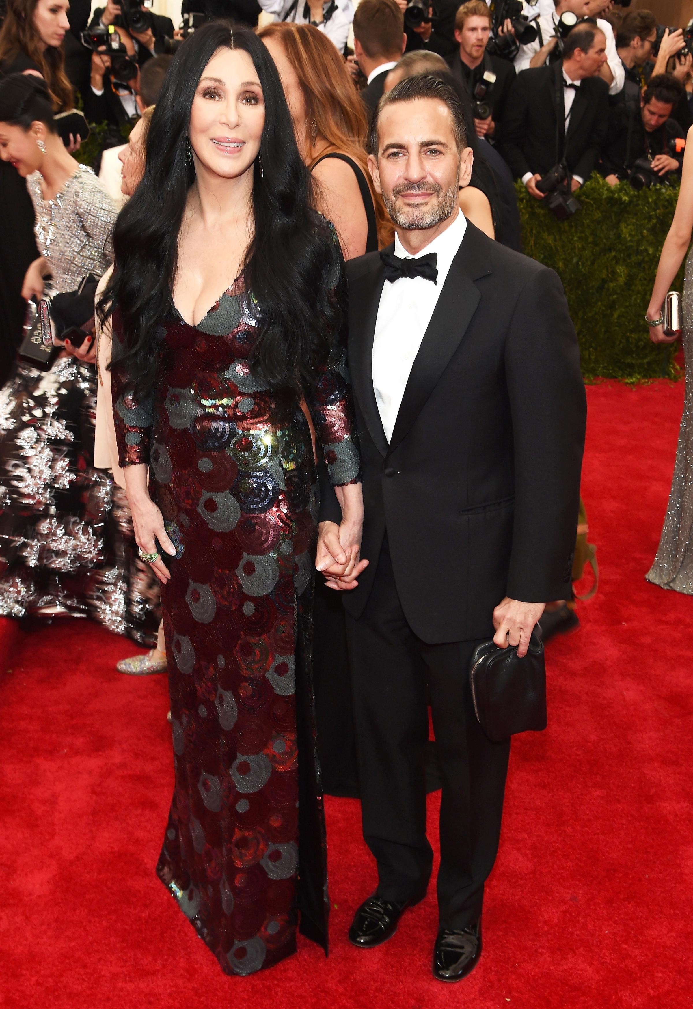 Cher and designer Marc Jacobs attend the Metropolitan Museum's Costume Institute Gala in New York City on May 4, 2015.