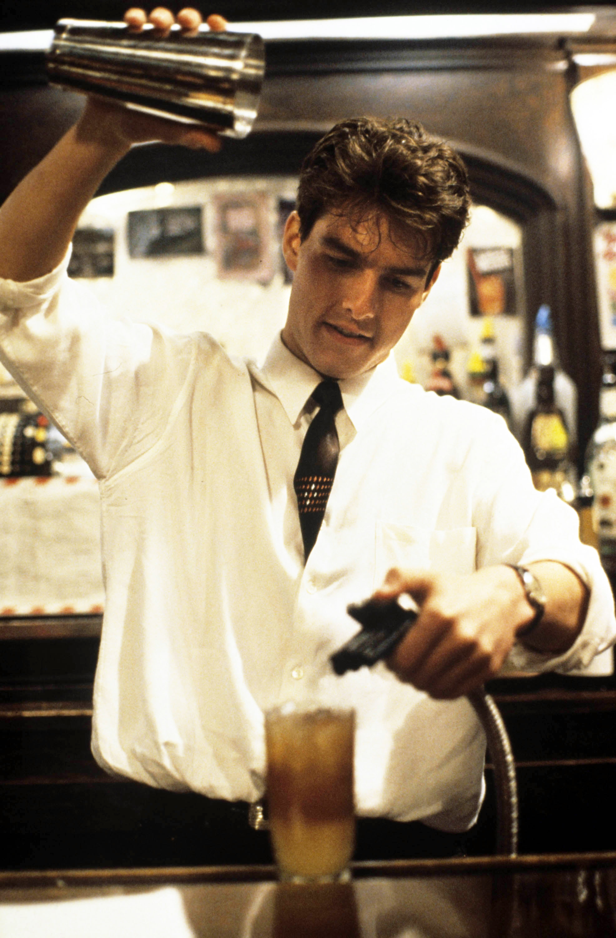 Tom Cruise as Brian Flanagan in Cocktail, 1988.