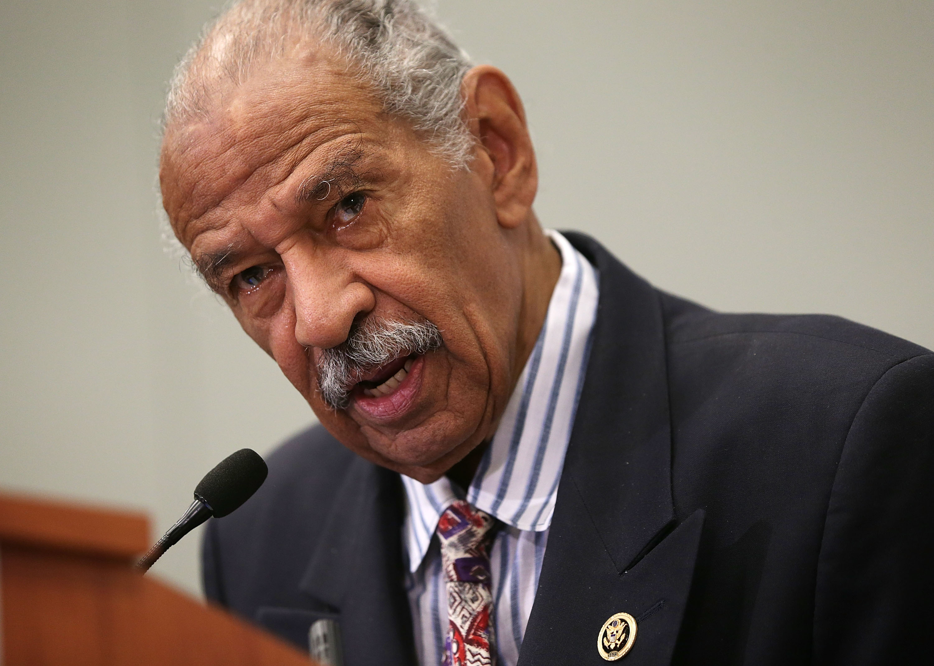 Rep. John Conyers (D-MI) speaks at a session during the Congressional Black Caucus Foundation's 45th annual legislative conference in in Washington, D.C., on Sept. 18, 2015. (Alex Wong—Getty Images)