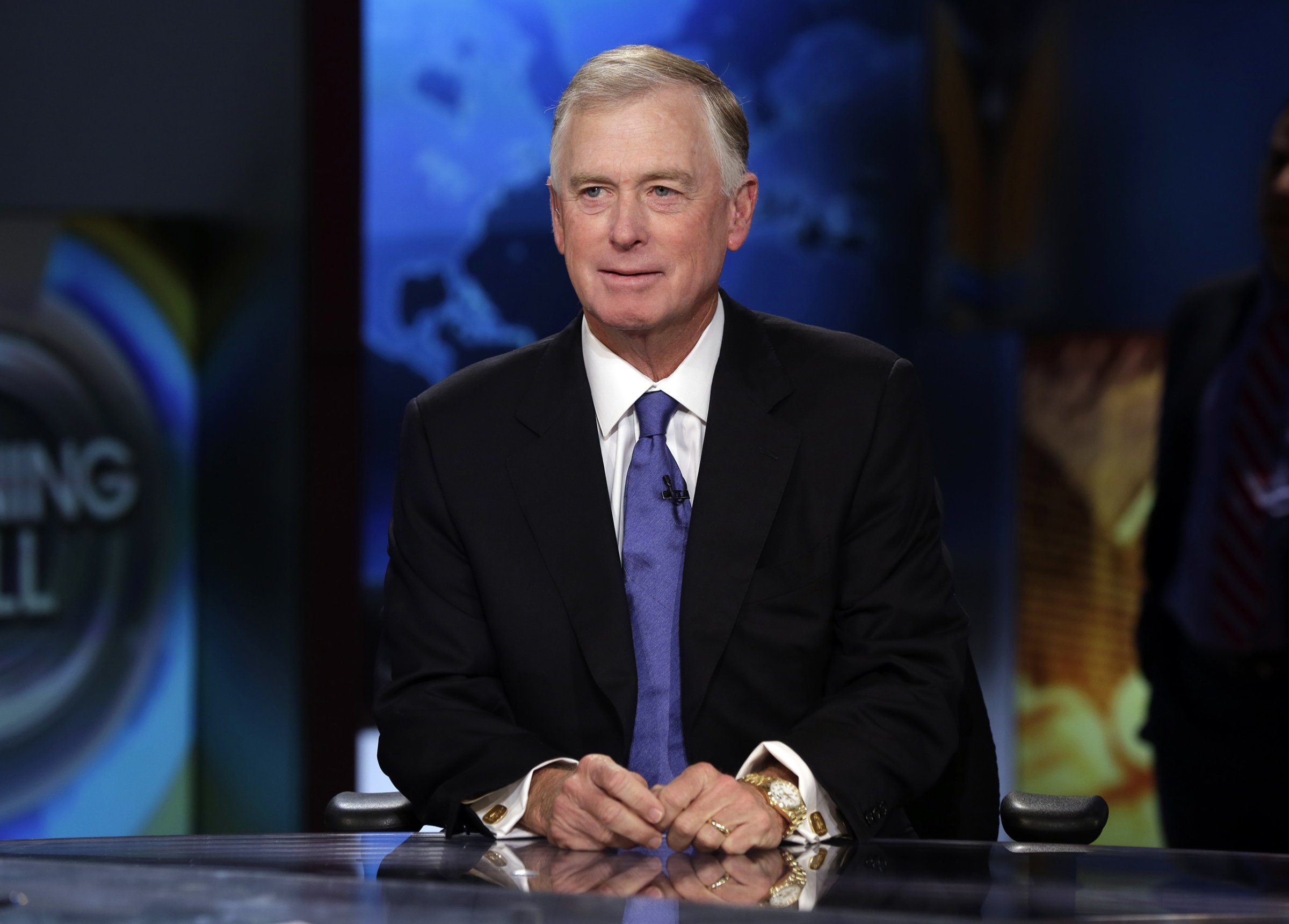 Dan Quayle is interviewed by Maria Bartiromo in New York, July 24, 2014.