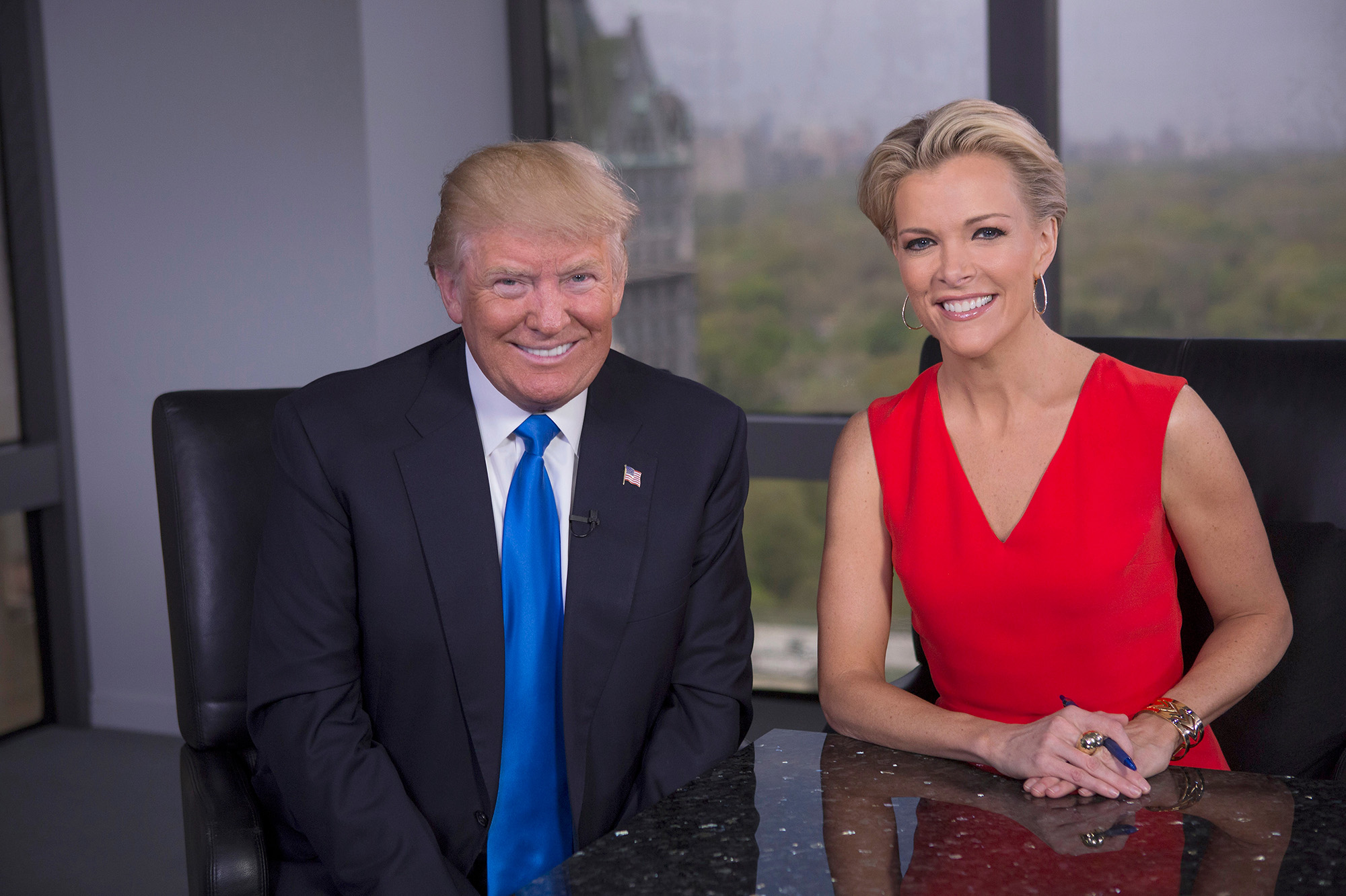 Megyn Kelly (R) and Donald Trump (L) during the FOX special "MEGYN KELLY presents" airing Tuesday, May 17 (8:00-9:01 PM ET/PT) on FOX. (Photo by Eric Liebowitz/FOX via Getty Images) (FOX&mdash;FOX via Getty Images)