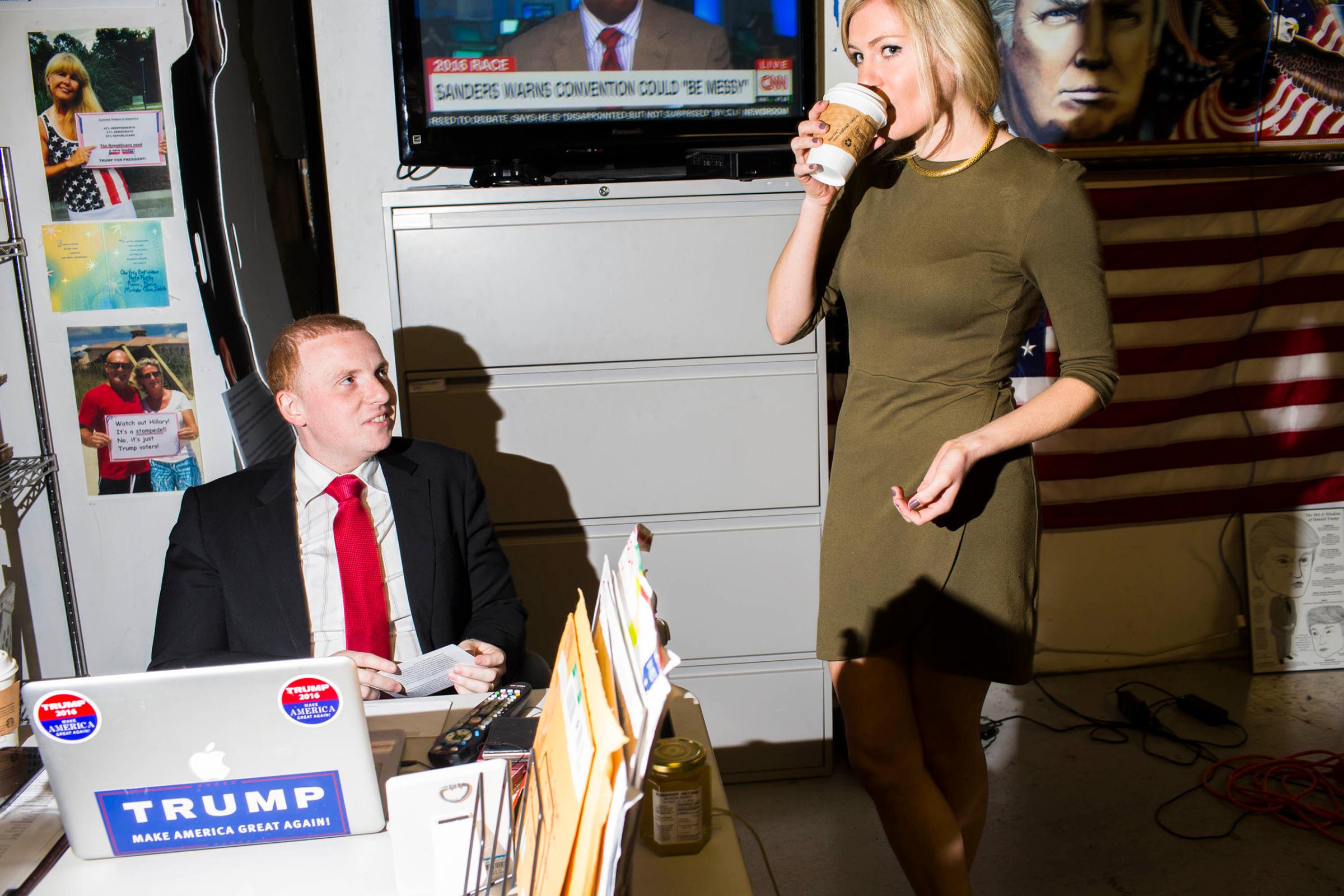 NEW YORK - MAY 24: Scenes from Inside the campaign headquarters of Donald Trump on May 24, 2016, in Trump Tower in New York City. (Photo by Landon Nordeman)