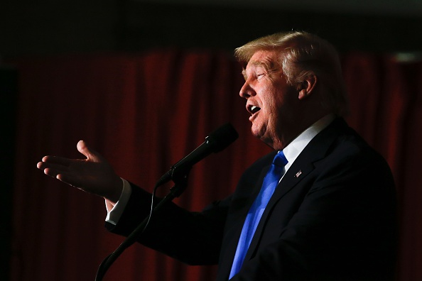 Republican presidential candidate Donald Trump speaks at a fundraising event in Lawrenceville, New Jersey on May 19, 2016.