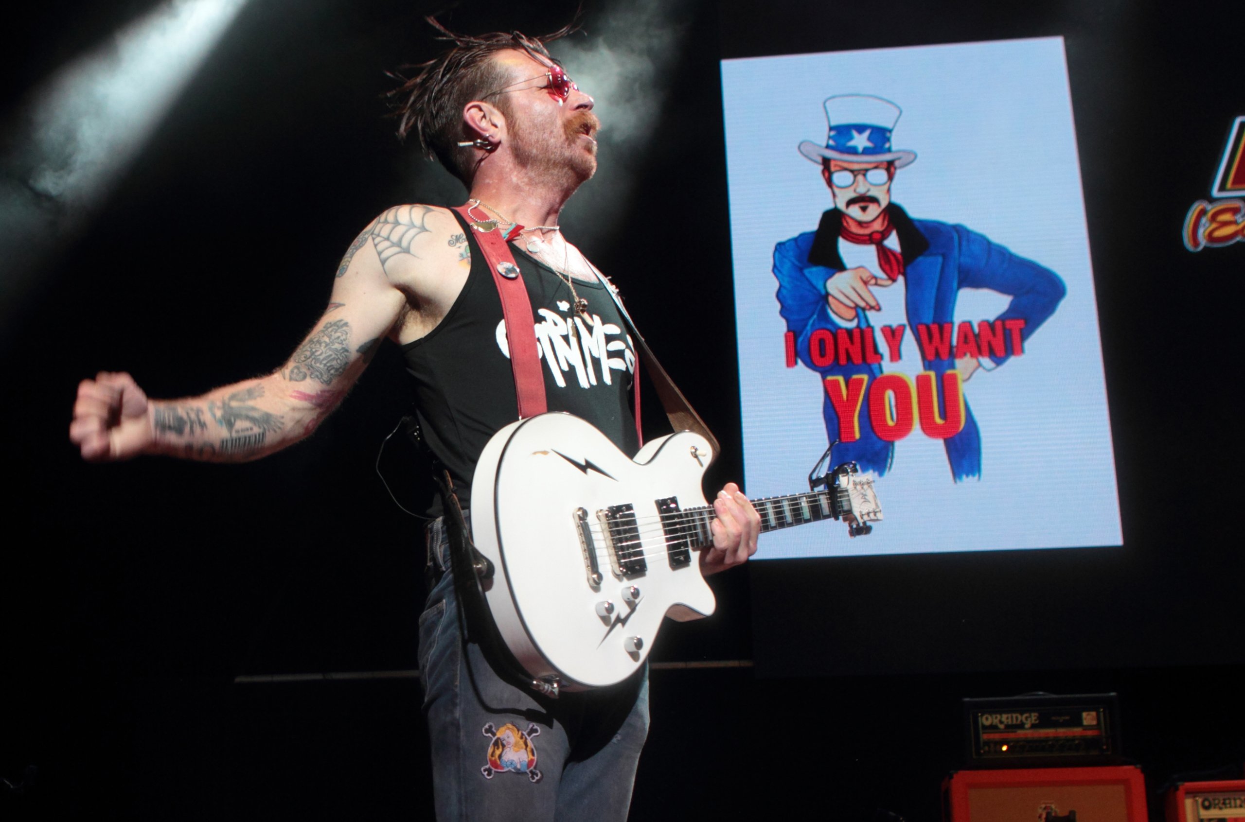 Jesse Hughes of Eagles of Death Metal performs during the Sweetlife Festival at Merriweather Post Pavilion in Columbia, Md., on May 14, 2016. (Owen Sweeney—Invision/AP)