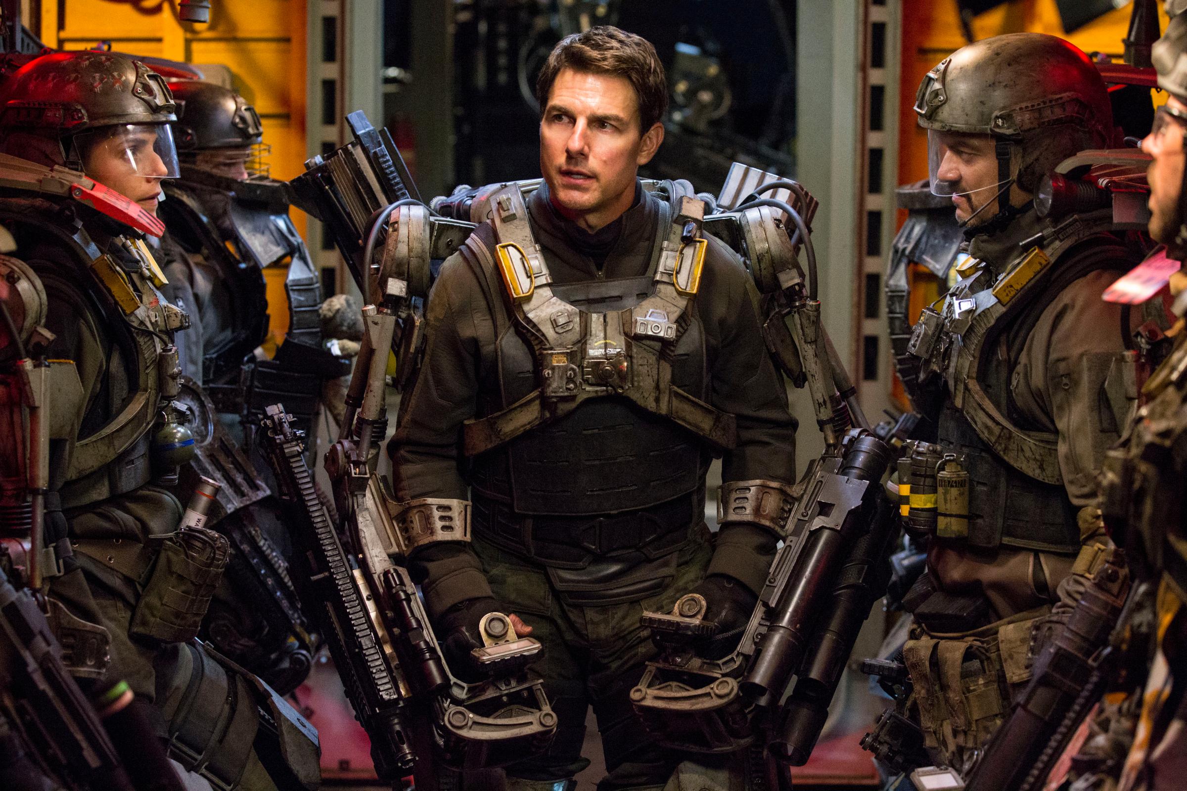 Tom Cruise as Major William "Bill" Cage in Edge of Tomorrow, 2014.
