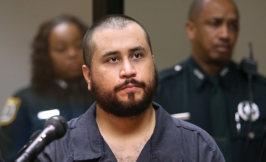 George Zimmerman, the acquitted shooter in the death of Trayvon Martin, faces a Seminole circuit judge during a first-appearance hearing on charges including aggravated assault stemming from a fight with his girlfriend on Nov. 19, 2013, in Sanford, Fla. (Getty Images)