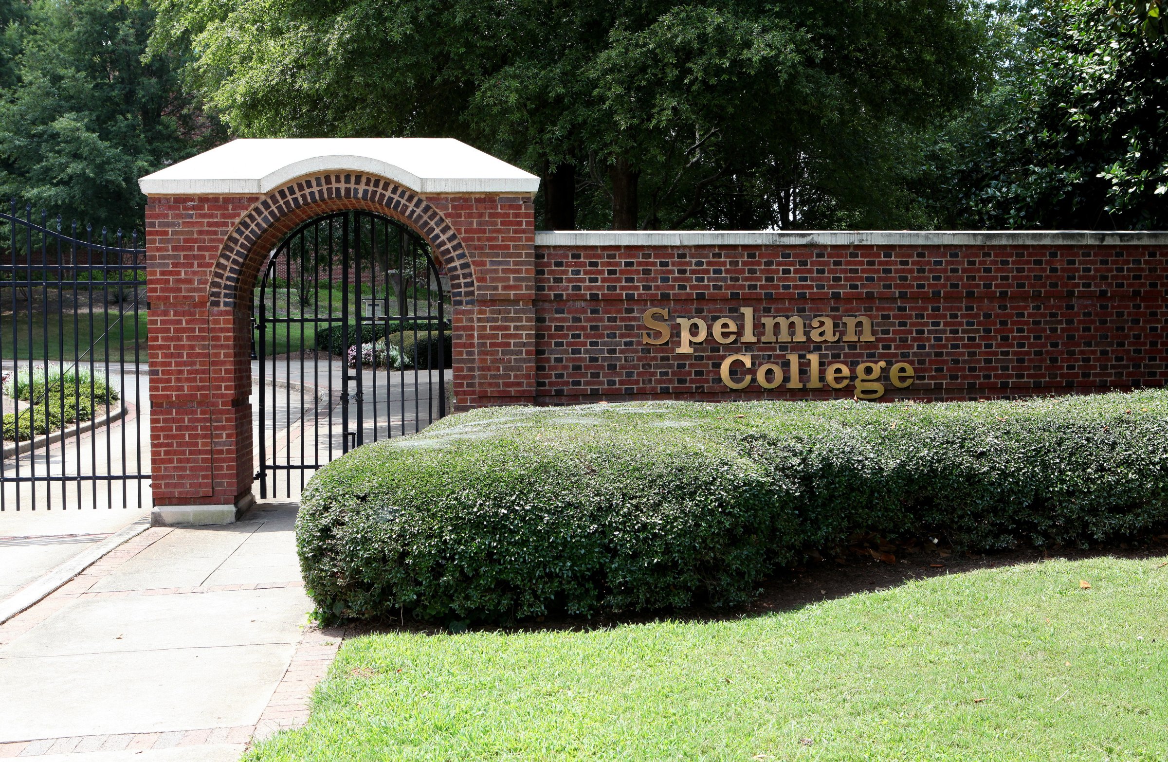 Spelman College's gate is seen on July 18, 2015 in Atlanta, Georgia.