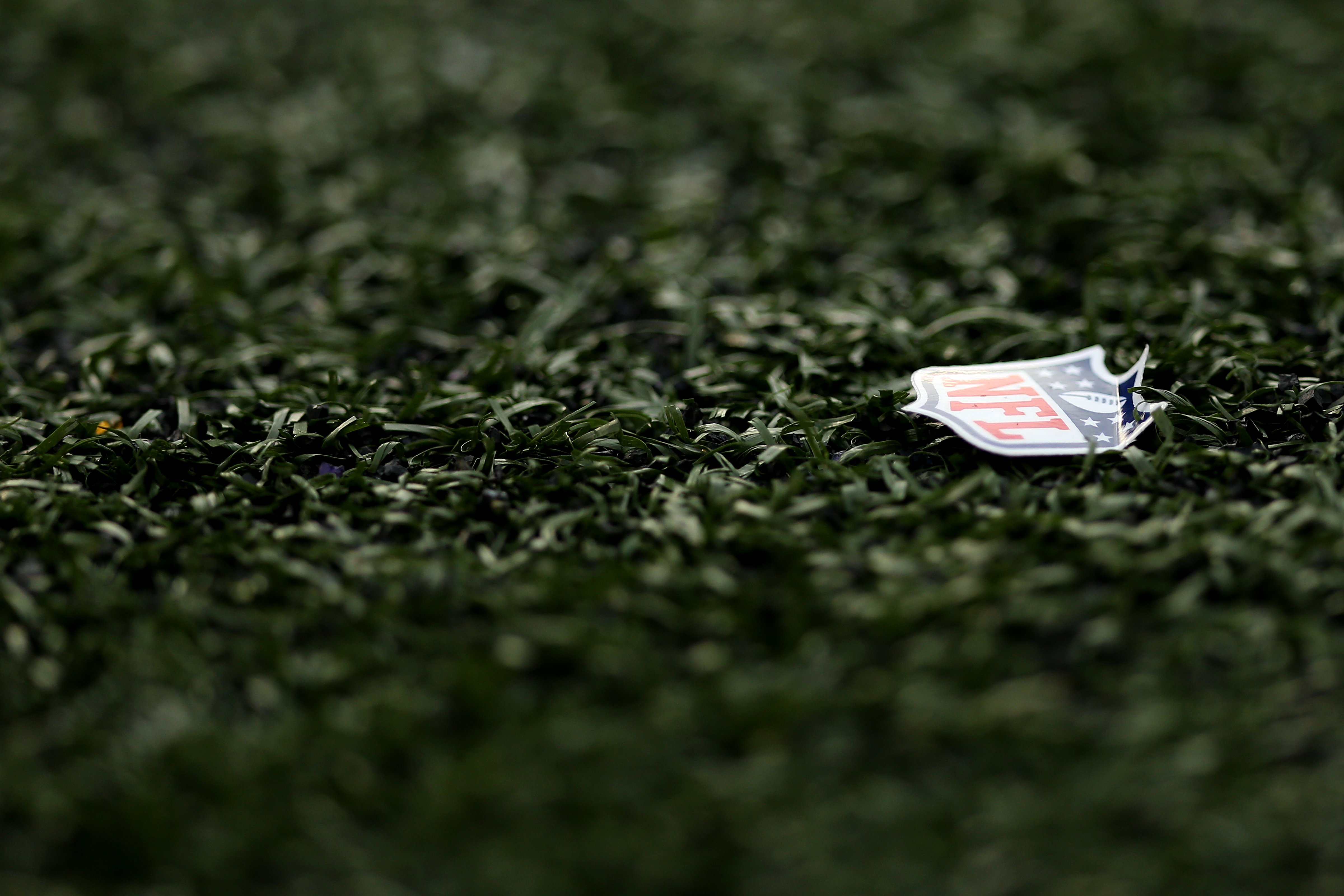 An NFL logo is seen on the field as the Baltimore Ravens play the San Diego Chargers at M&T Bank Stadium on November 1, 2015 in Baltimore, Maryland. Patrick Smith—Getty Images (Patrick Smith—Getty Images)