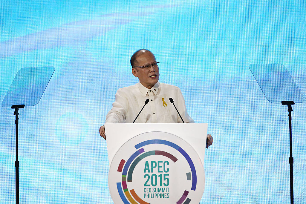 Benigno Aquino, the Philippines' president, speaks at the Asia-Pacific Economic Cooperation (APEC) CEO Summit in Manila, Nov. 16, 2015.