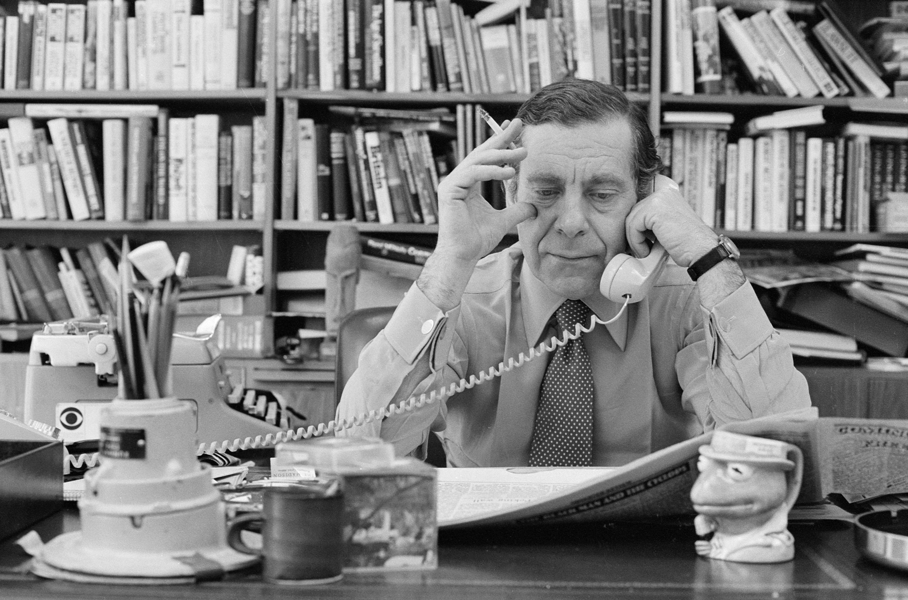 Morley Safer in his office on April 21, 1980 (CBS Photo Archive—CBS via Getty Images)