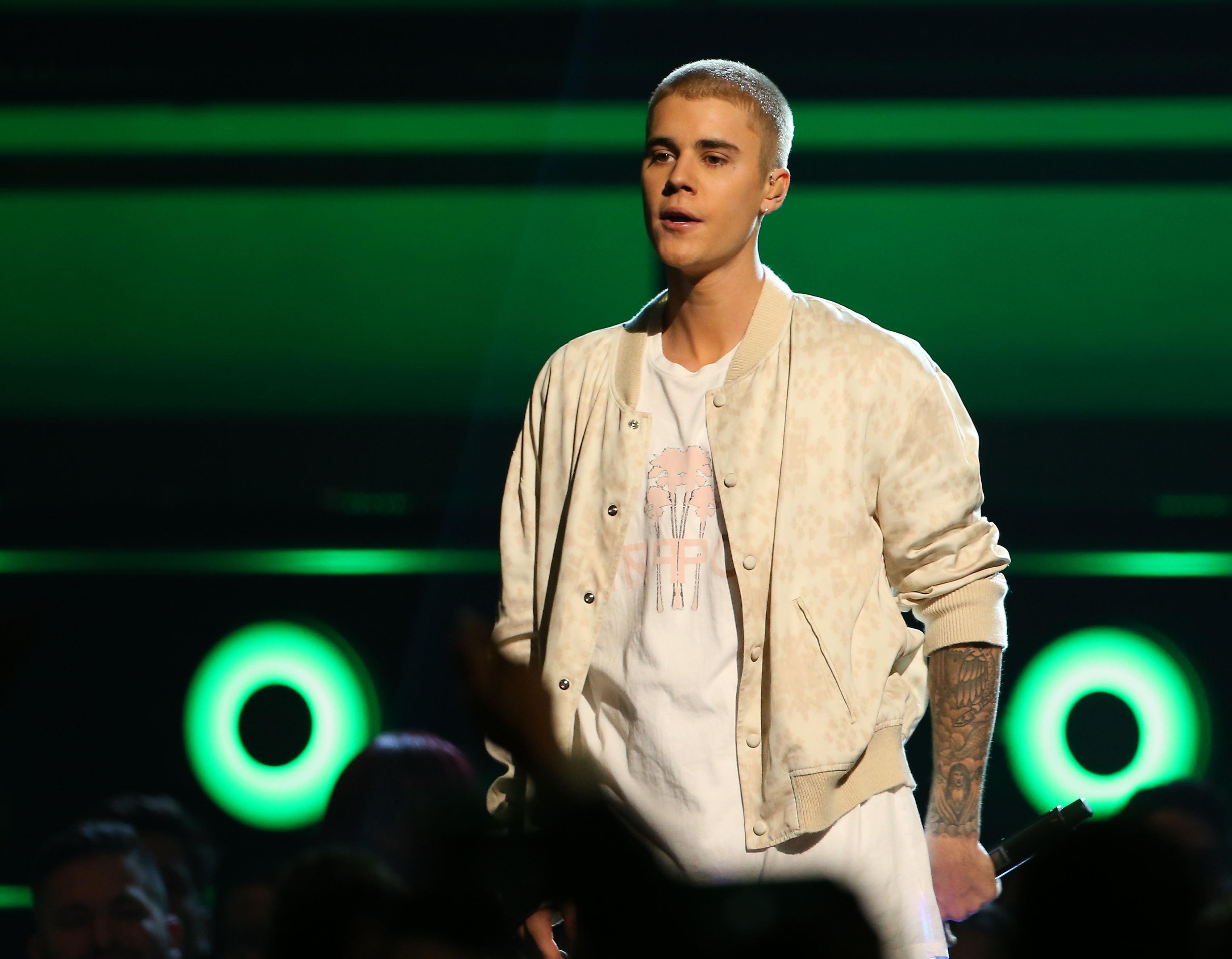 Justin Bieber is seen on stage during the 2016 Billboard Music Awards held at the T-Mobile Arena on May 22, 2016 in Las Vegas, Nevada.JB Lacroix&mdash;WireImage (JB Lacroix&mdash;WireImage)