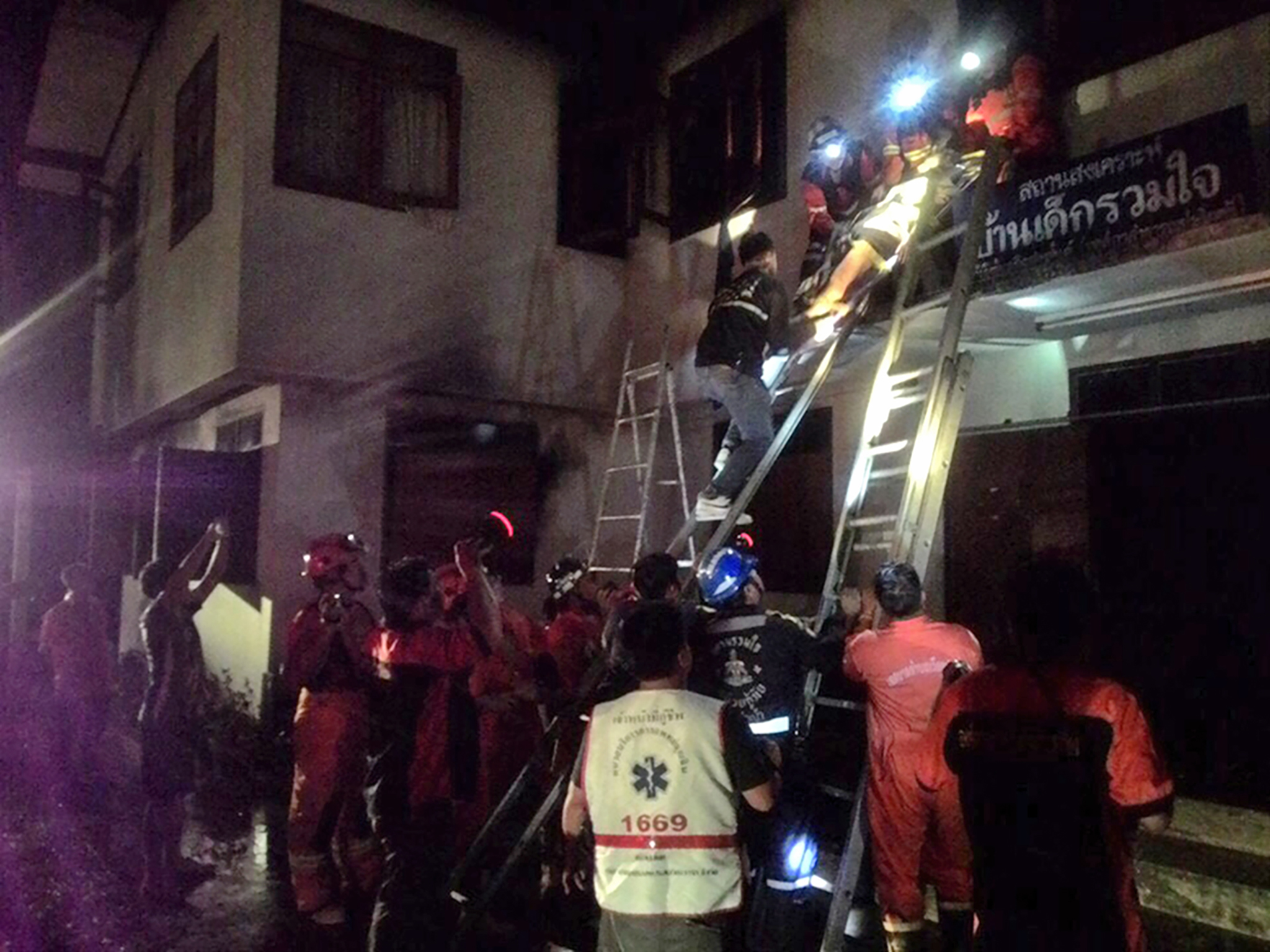 At least 17 students die in a fire accident at primary school dormitory in northern Thailand