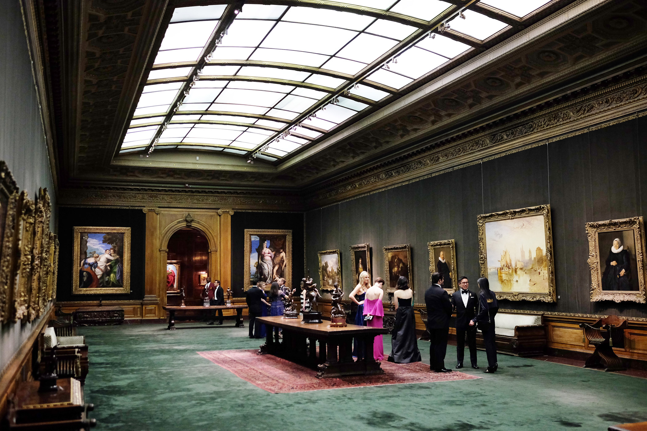The Frick Collection, New York Industrialist Henry Clay Frick willed his Gilded Age mansion and its contents—art, furniture and decoration— to the public. The permanent collection, many arranged to Frick's design, contains master paintings while temporary exhibitions rotate alongside.
