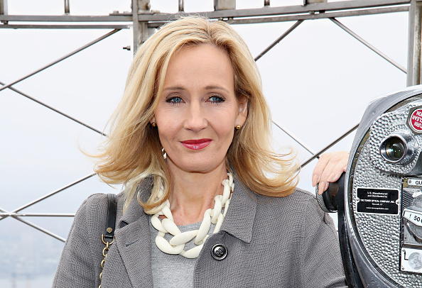 Founder and President of Lumos and Patron of Lumos USA/ Author J.K. Rowling ceremoniously lights the Empire State Building in LumosÕ colors of purple, blue and white to mark the US launch of her non-profit organization at The Empire State Building on April 9, 2015 in New York City.