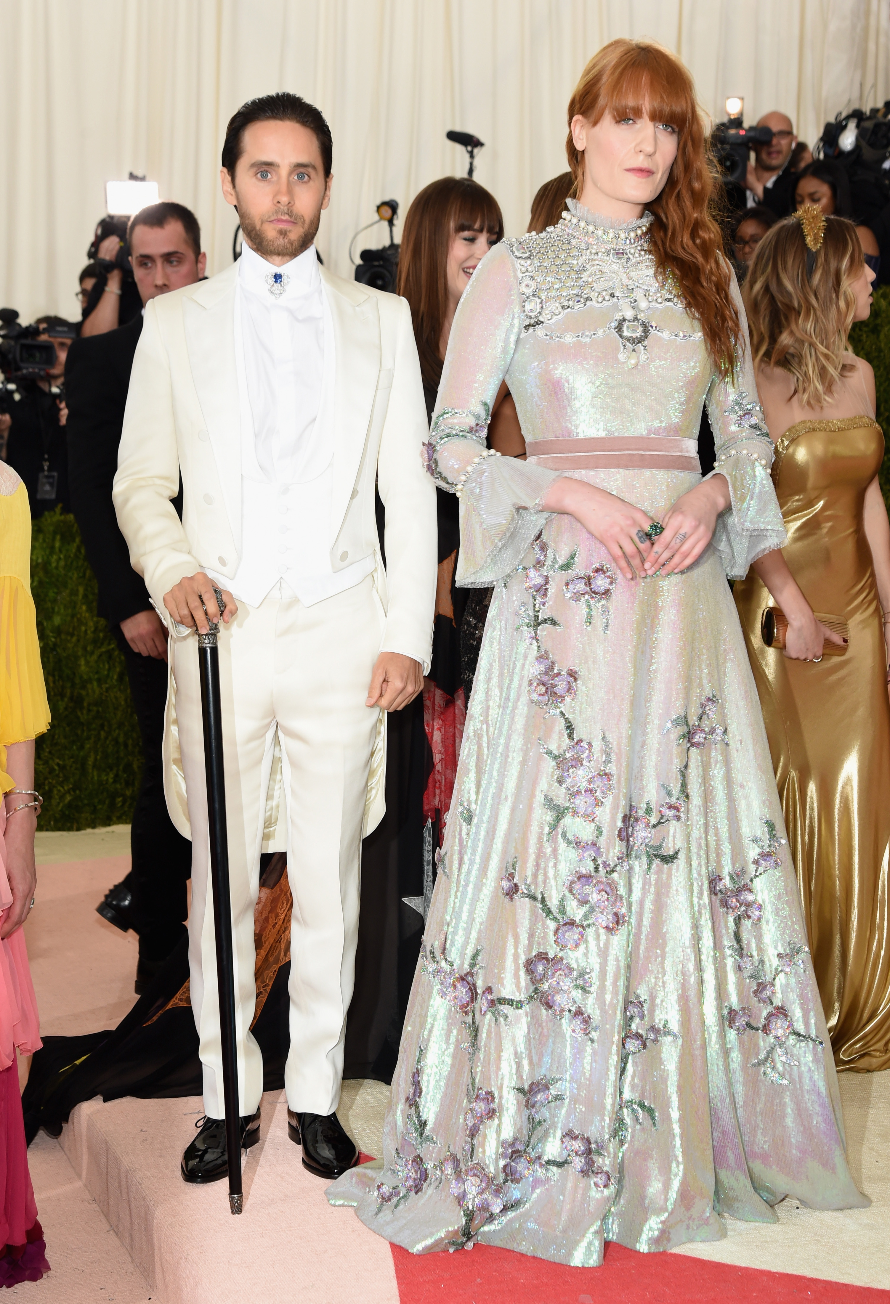 Jared Leto and Florence Welch attend  Manus x Machina: Fashion In An Age Of Technology  Costume Institute Gala at Metropolitan Museum of Art on May 2, 2016 in New York City.