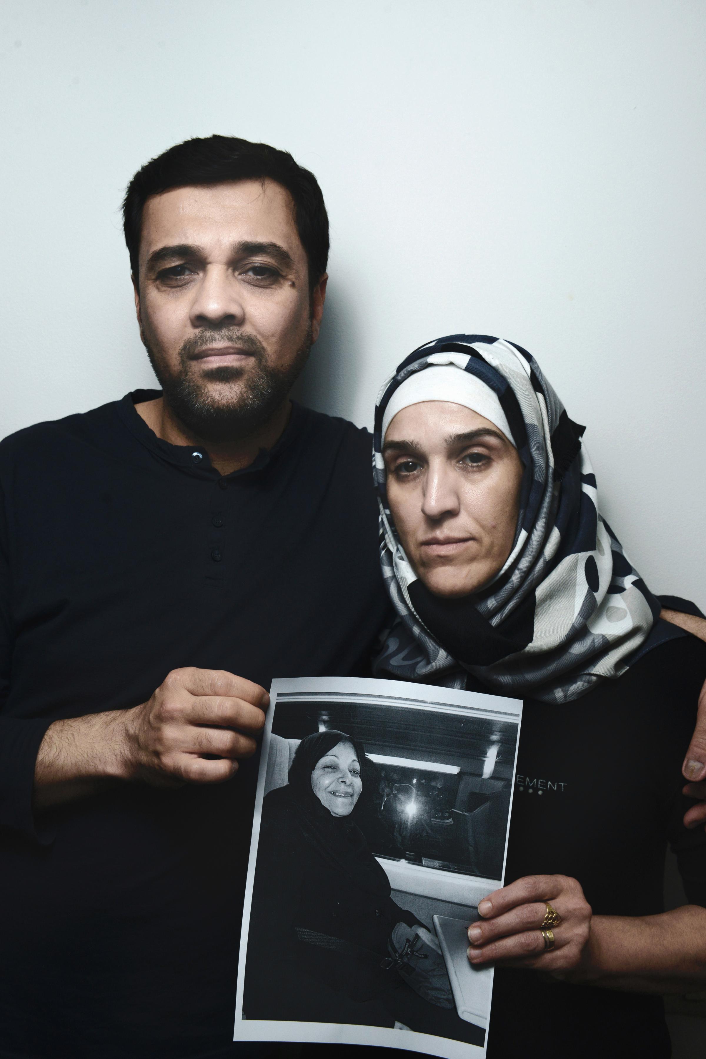 Sarmad Haqi and Amara Cellali, the son and daughter-in-law of passenger Najlah Al-Salihi