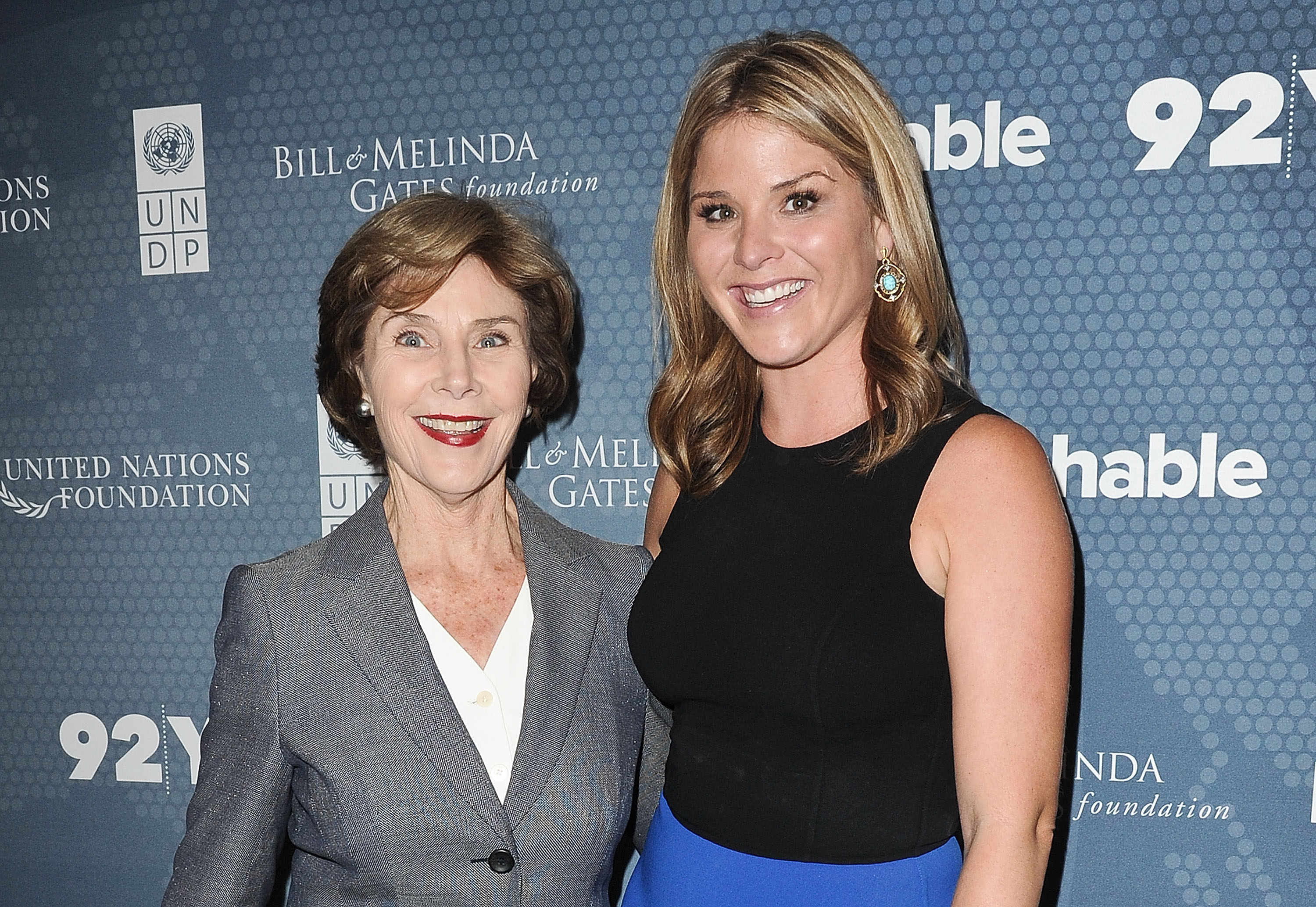Laura Bush and Jenna Bush Hager attend the 2014 Social Good Summit at 92Y on September 22, 2014 in New York City. (Daniel Zuchnik&mdash;WireImage/Getty Images)