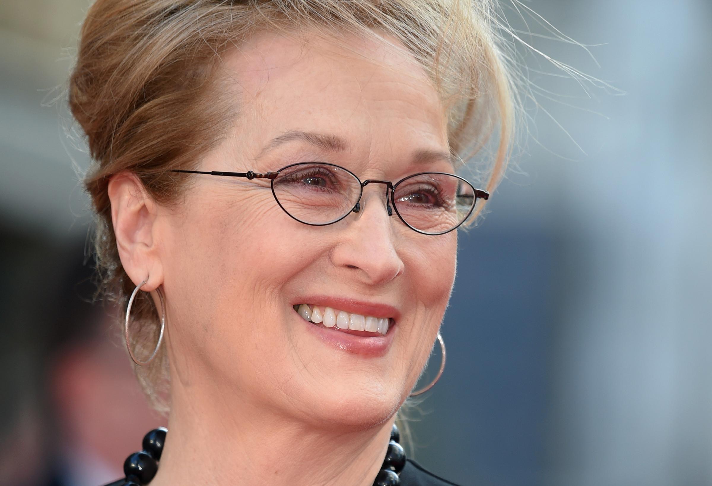 Meryl Streep arrives for the UK film premiere of "Florence Foster Jenkins" at Odeon Leicester Square on April 12, 2016 in London, England.