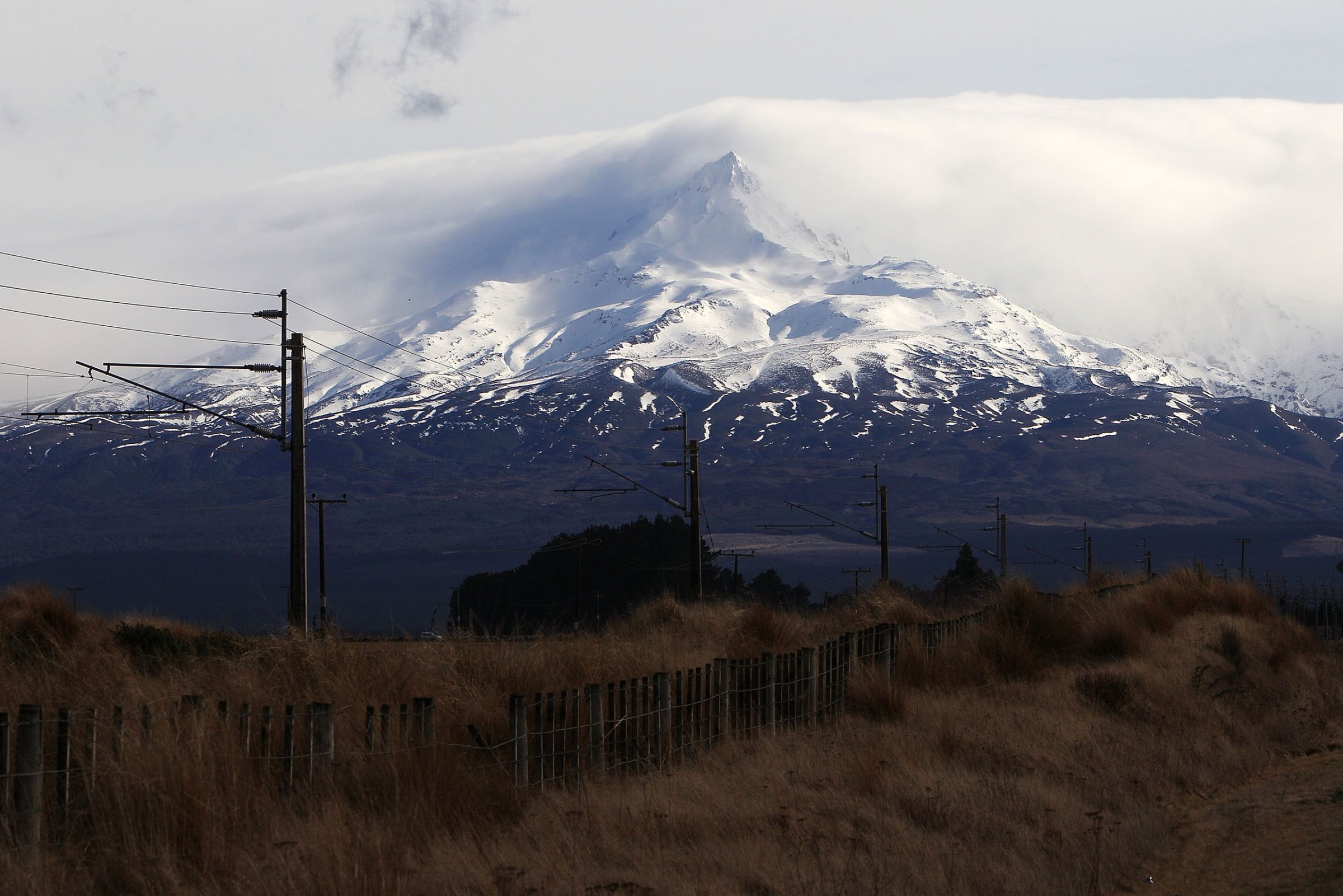 A general view of Mt Ruapehu from Waiouru in Tongariro National Park, New Zealand, on Aug. 7, 2012.