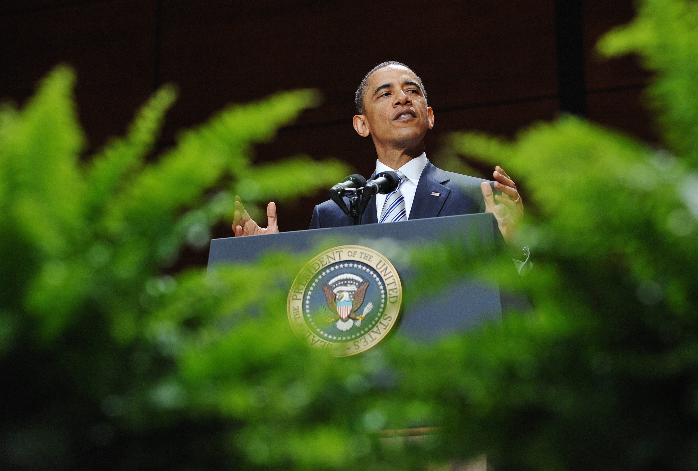 US President Barack Obama delivers the c