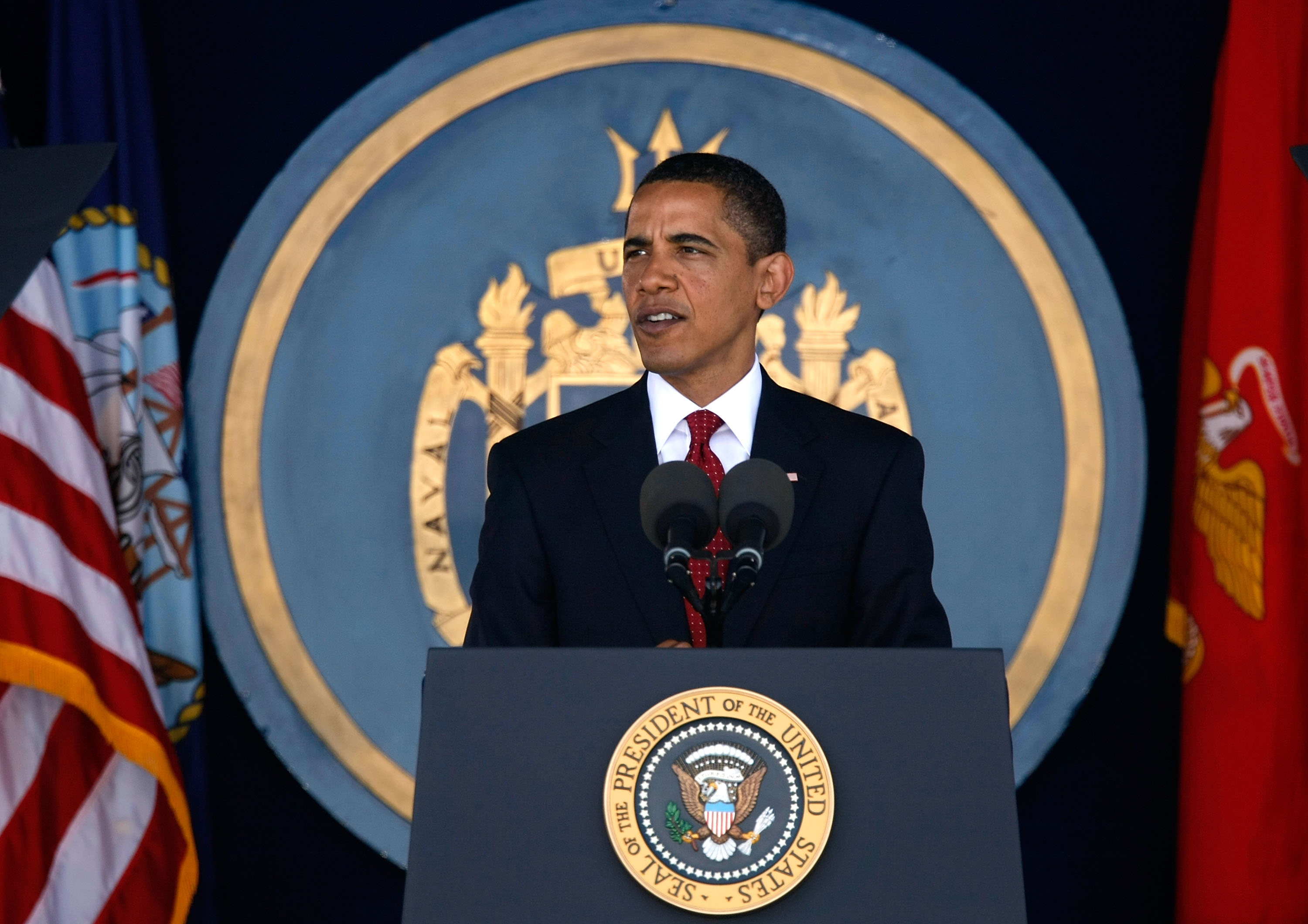 Obama Delivers Commencement Address At U.S. Naval Academy