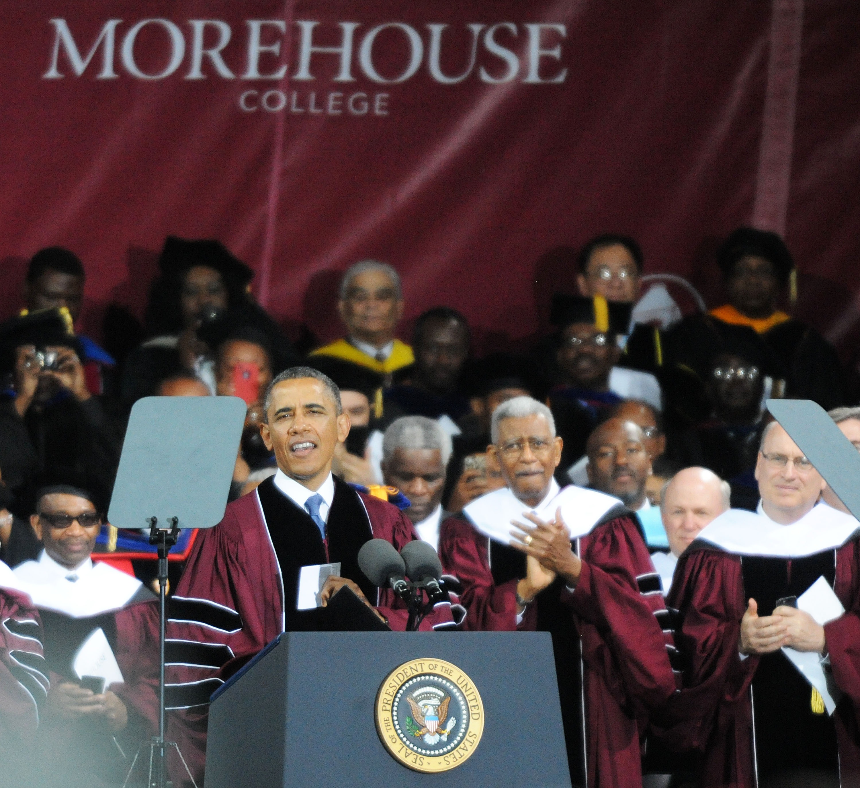 President Obama delivers remarks during the Morehouse College commencement on May 19, 2013 in Atlanta, Georgia. (Chris McKay—WireImage/Getty Images)