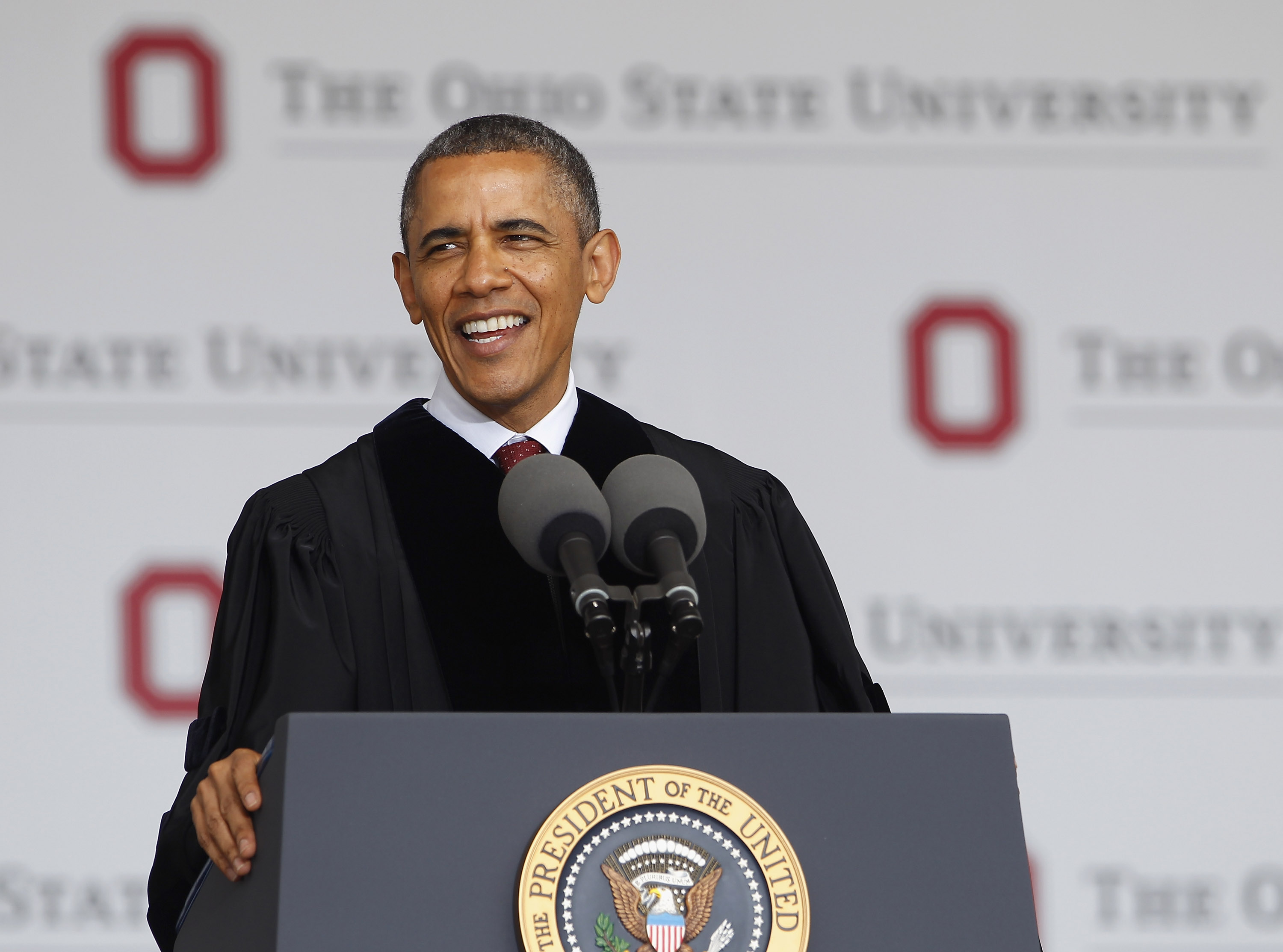 President Barack Obama gives the commencement address to the graduating class of The Ohio State University on May 5, 2013 in Columbus, Ohio. (Matt Sullivan—Getty Images)