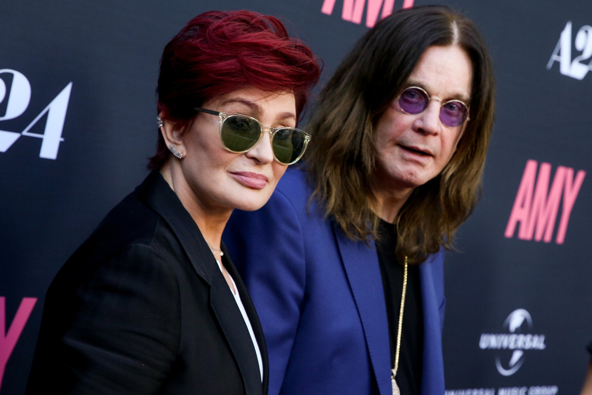 Sharon Osbourne, left, and Ozzy Osbourne arrive at the LA Premiere of "Amy" in Los Angeles, June 25, 2015.