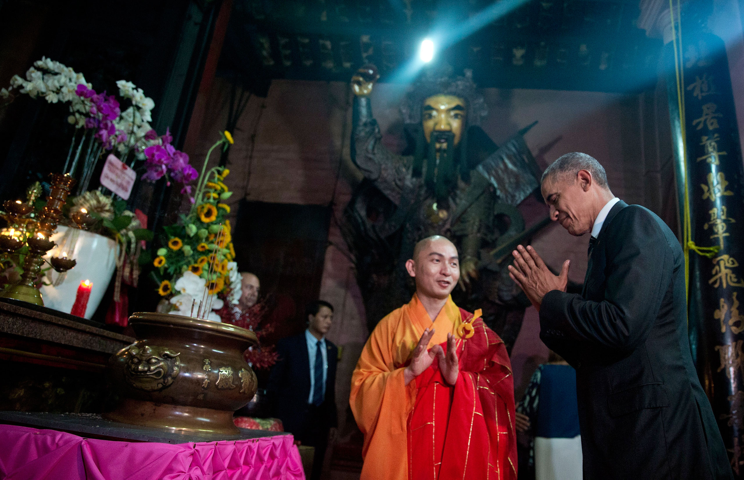 Obama visits the Jade Emperor Pagoda in Ho Chi Minh City on May 24, during a weeklong trip to Asia (Carolyn Kaster—AP)