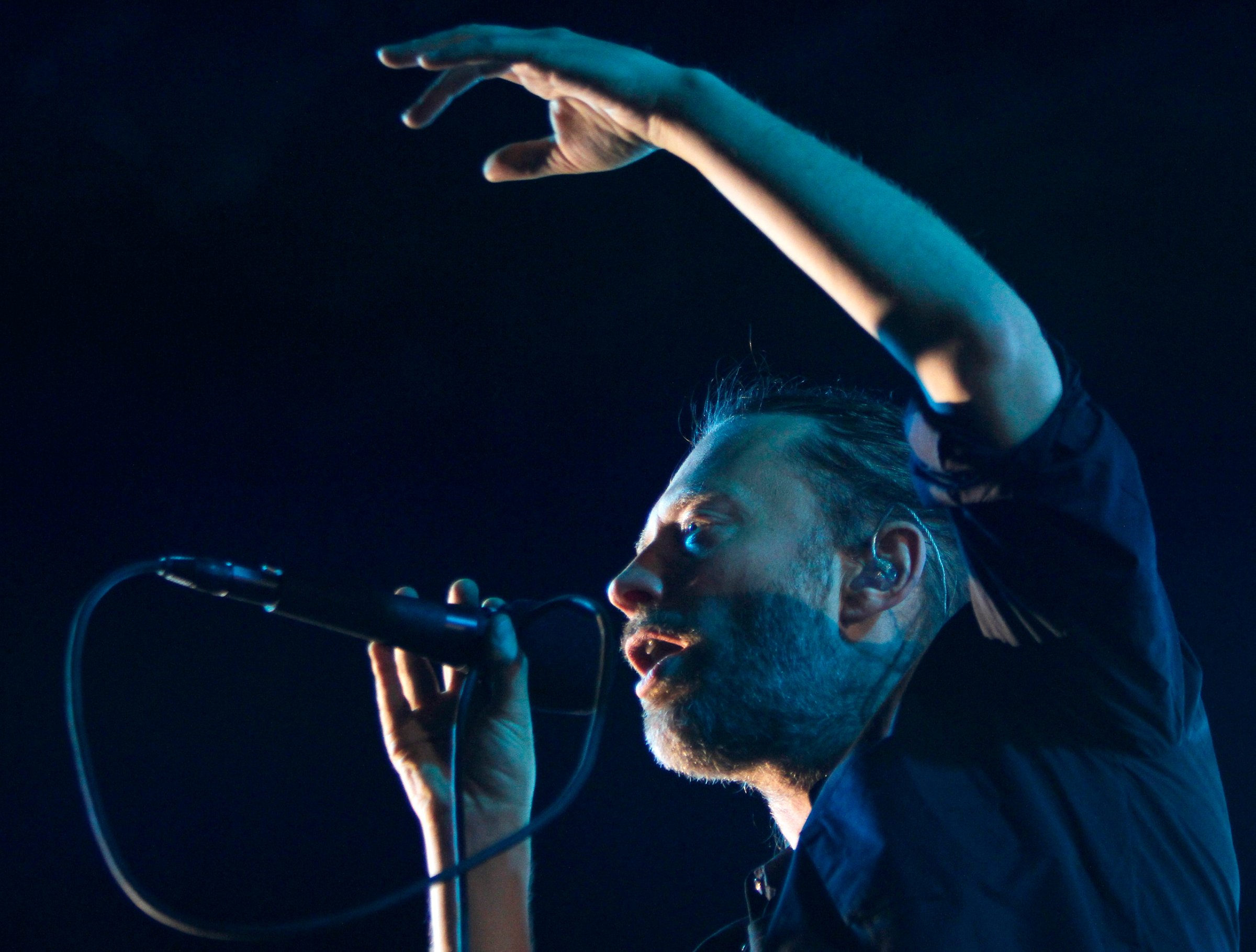 Thom Yorke of British band Radiohead performs at the Optimus Alive Festival in Alges, on the outskirts of Lisbon July 15, 2012.